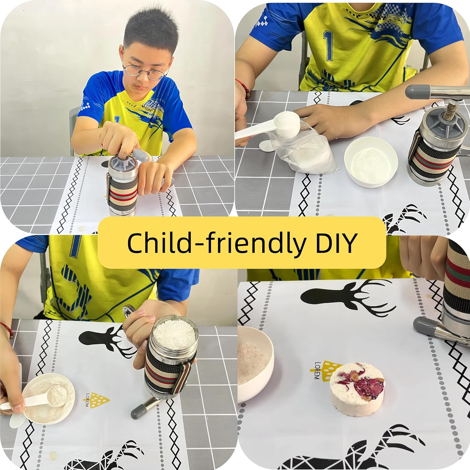 Bath Bomb Press Machine & Shower Steamers Maker Kit - Craft Bath Fizzies & Aromatherapy Tablets Handheld Press, DIY Gift Set for Women, Kids image number 5