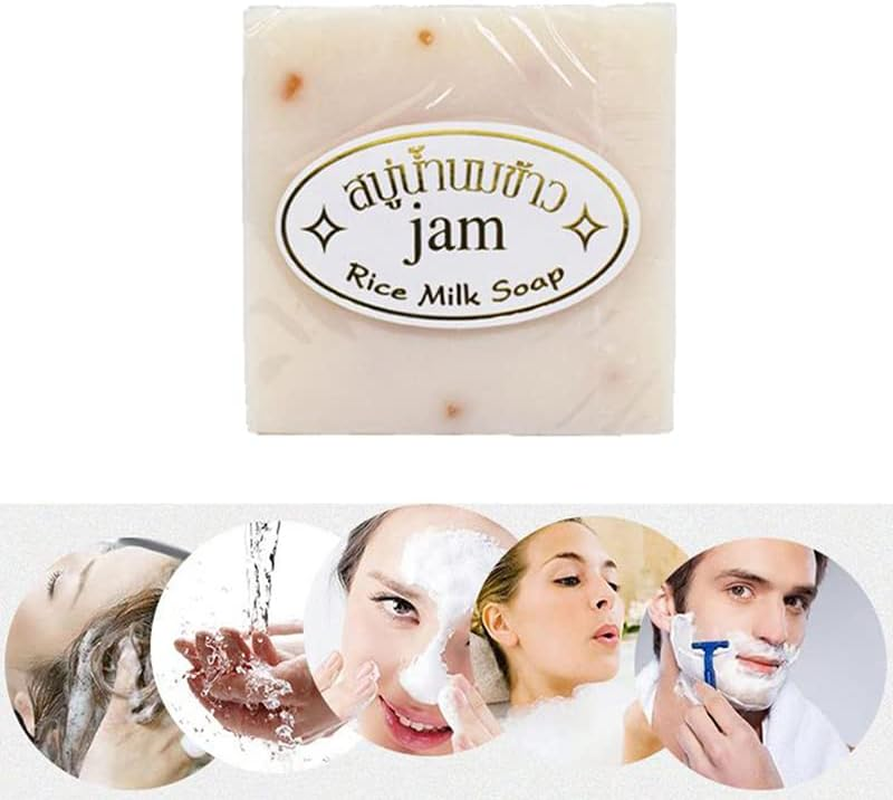 Thailand Original JAM Rice Milk Soap 65Gx4 Pack Rice Soap Bath Soap Collagen Soap