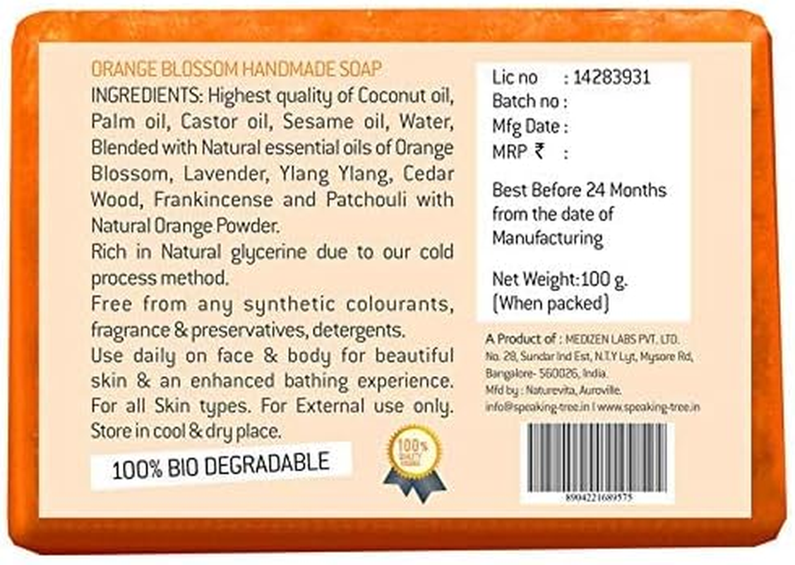 Speaking Tree Silky Orange Blossom Handmade Soap - 100 Gms (Pack of 3) image number 2