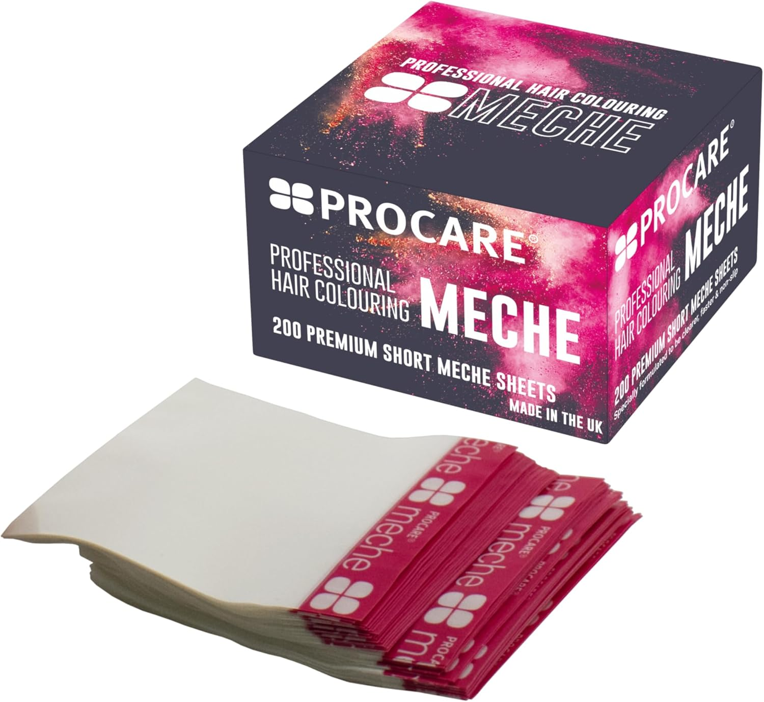 Procare 200X Long Meche Strips (100Mm X 192Mm) - Hair Meche Strips to Use as Foil Alternative. Salon & Styling Equipment. Hair Accessories for Professional Use.