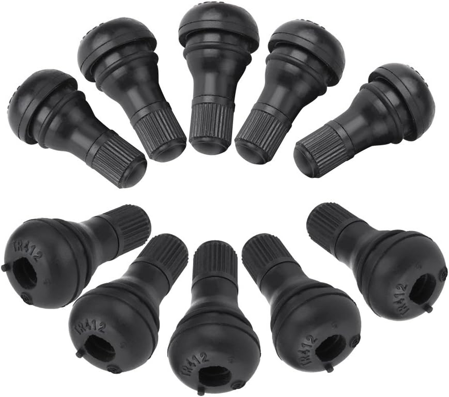 10Pcs TR412 Rubber Snap Pen in Valve Stem Set Metal and Rubber Car Snap Pen in Tyre Tyre Valve Stem Replacement for ATV Lawn, Versatile Design, High Temperature Valve Cores
