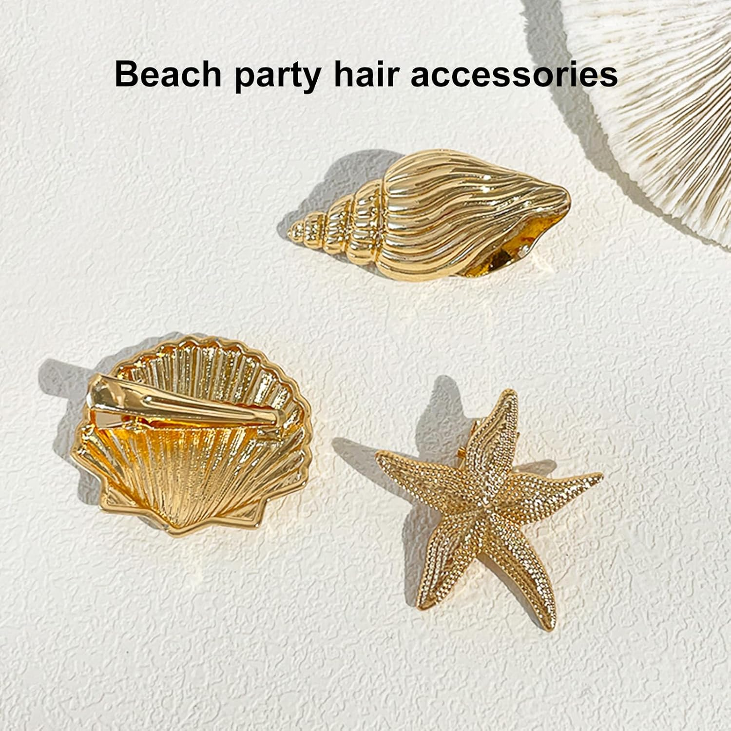 BRDXOOL 4 Pieces Hair Clips for Women Golden Starfish Hair Clips Headdress Clips Small Metal Clips Hair Accessories Suitable for Party Daily Casual Beach Party image number 4
