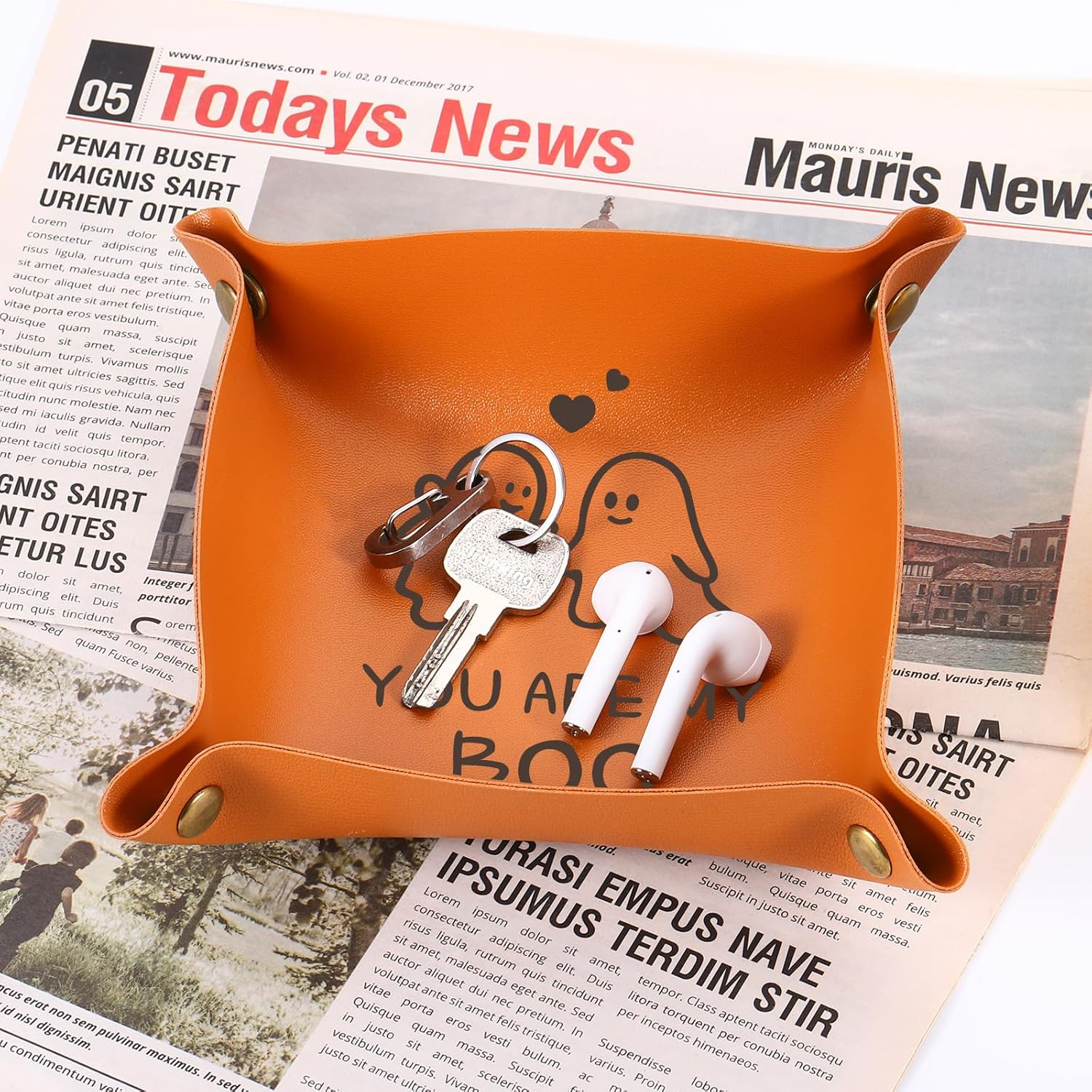 Boo Basket Stuffers for Women Men, Spooky Basket Stuffers for Adults, Halloween Boo Basket, Birthday for Women, Sweetest Day Valentines Day Gifts for Girlfriend Boyfriend, Leather Tray image number 1