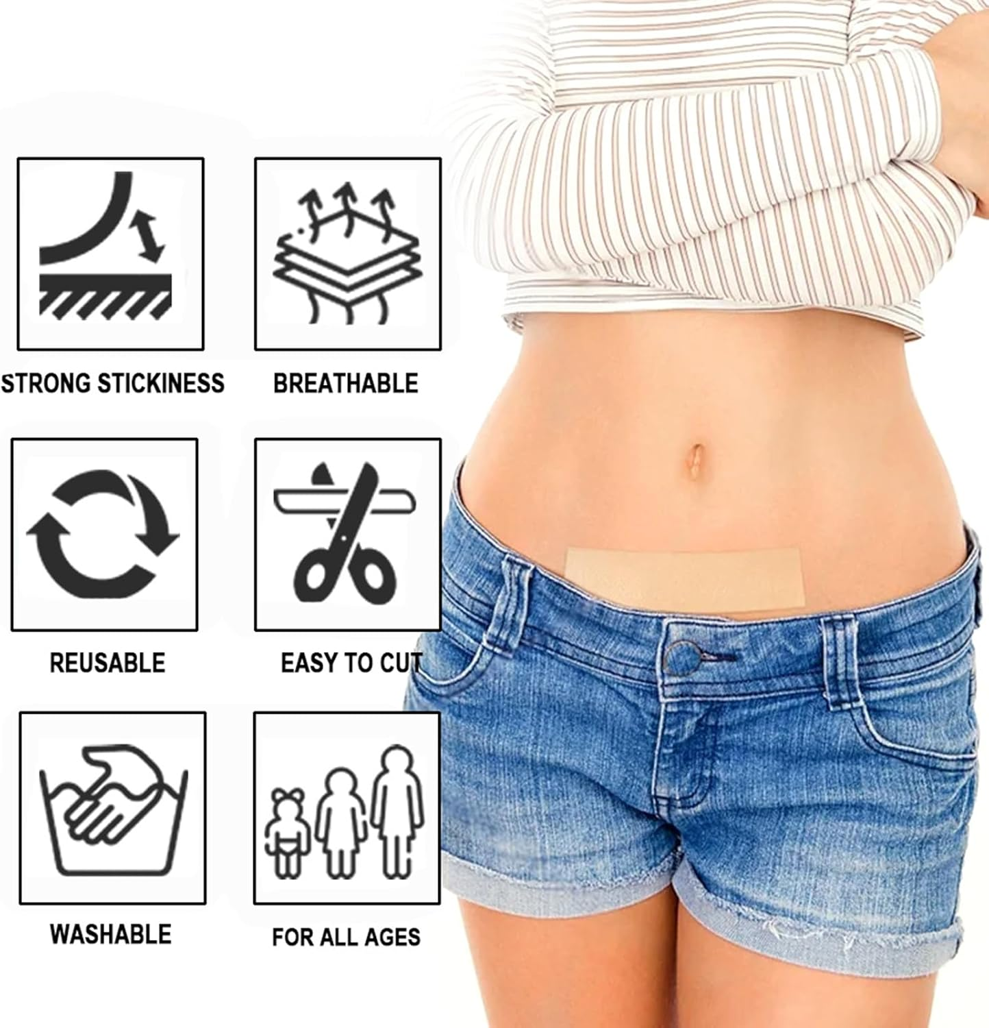 Silicone Scar Sheets Roll (1.6&rdquo;X60&rdquo; | 4Cmx150Cm) Medical Grade Reusable & Waterproof Scar Removal Patch Scar Tape for Keloid C-Section Burns and Acne Scars image number 5