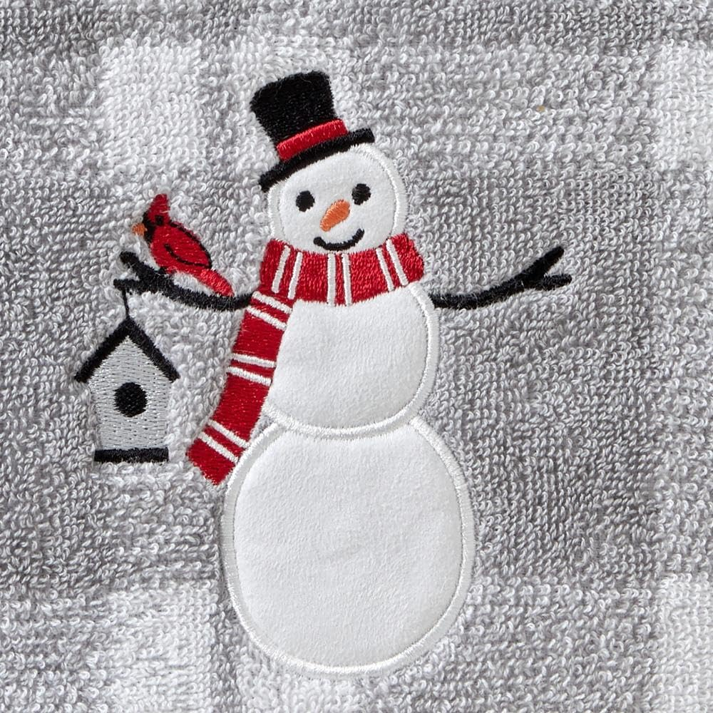 SKL Home Christmas/Winter/Gift Whistler Snowman Bath Towel, Gray