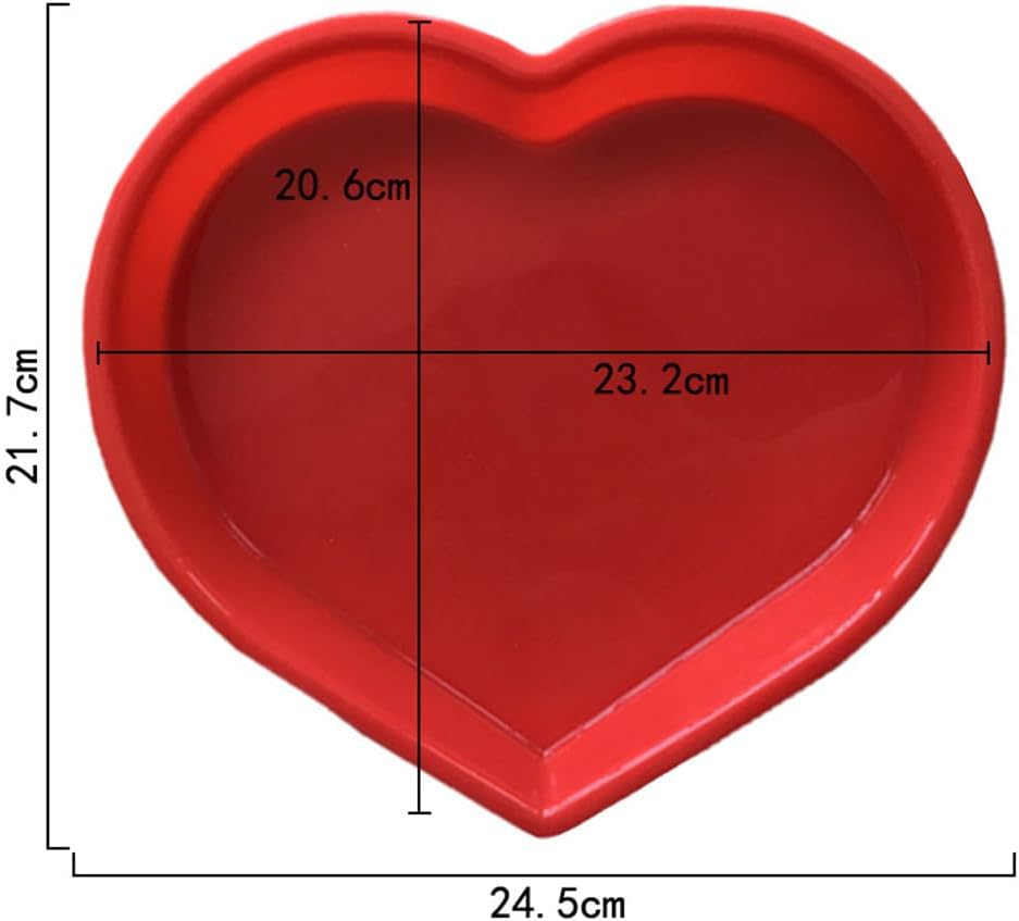 3 Pack Heart Shaped Cake Pans, 23.3Cm Silicone Cake Molds, Reusable Cake Baking Tray, Nonstick Cheesecake Molds, Heat Resistant Cake Tins for Cake Cheesecake Chiffon Cake Muffin image number 1