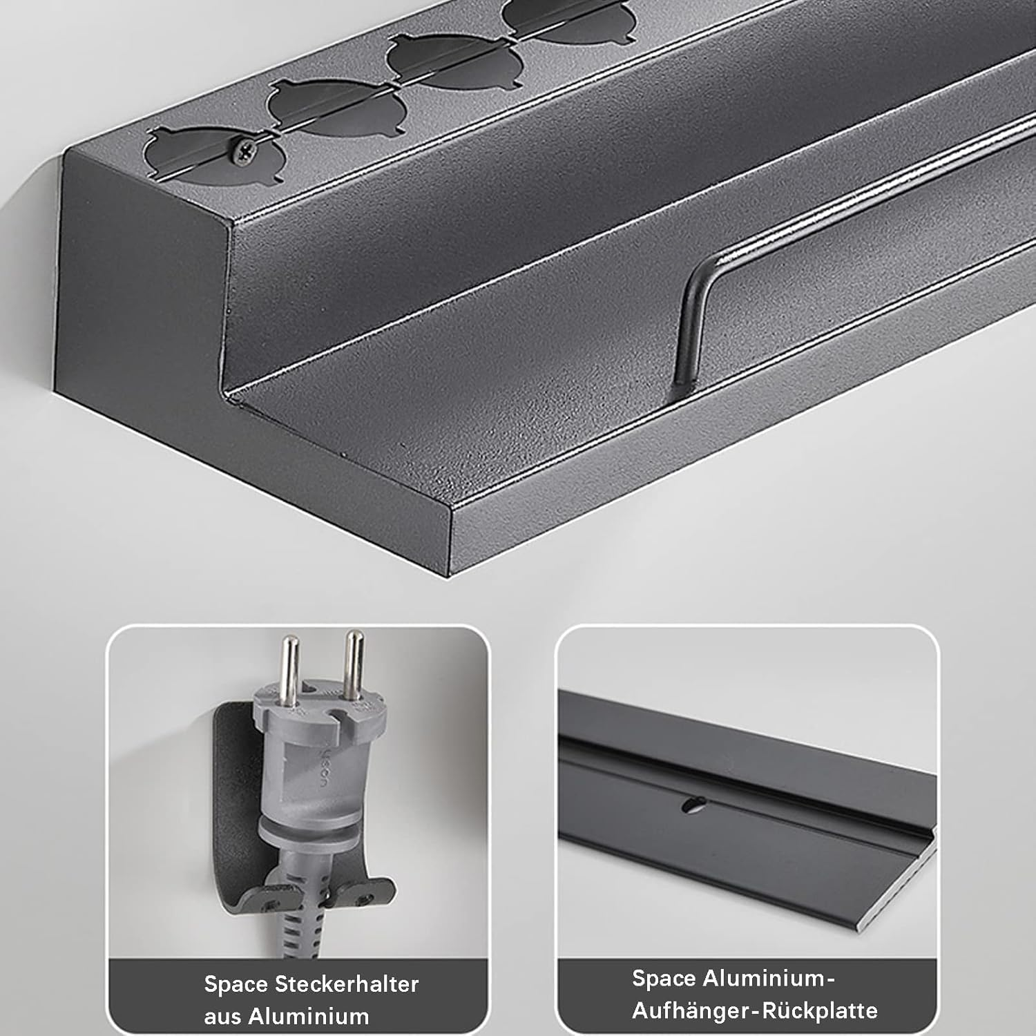 Wall Mount Curling Holder Organiser Stand Storage Rack, Stainless Steel without Punching Storage Holder image number 5