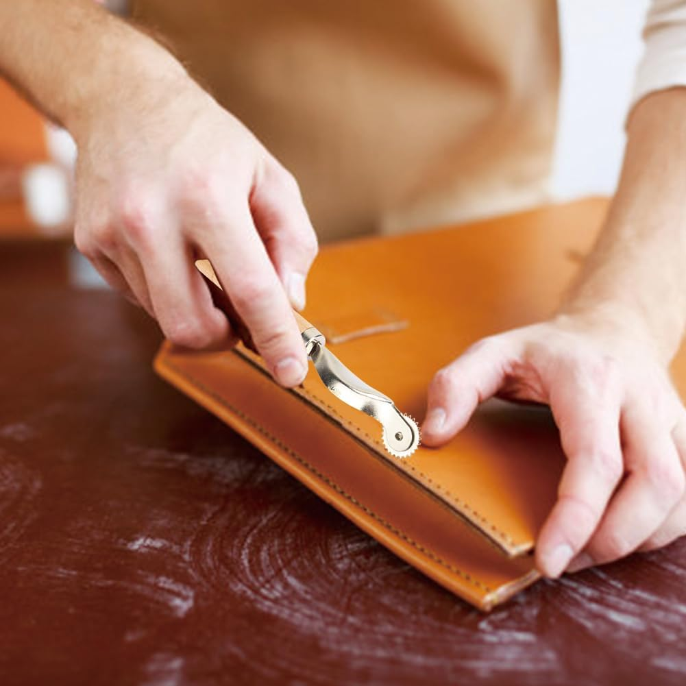 3 Pcs Tracing Wheel Sewing Patterns Tool, Needle Point Tracing Overstitch Wheel, Pounce Wheel, Rotary Perforation Cutter, Professional Stitch Marking Spacer, for Leather Paper Cloth Arts DIY Crafts image number 3