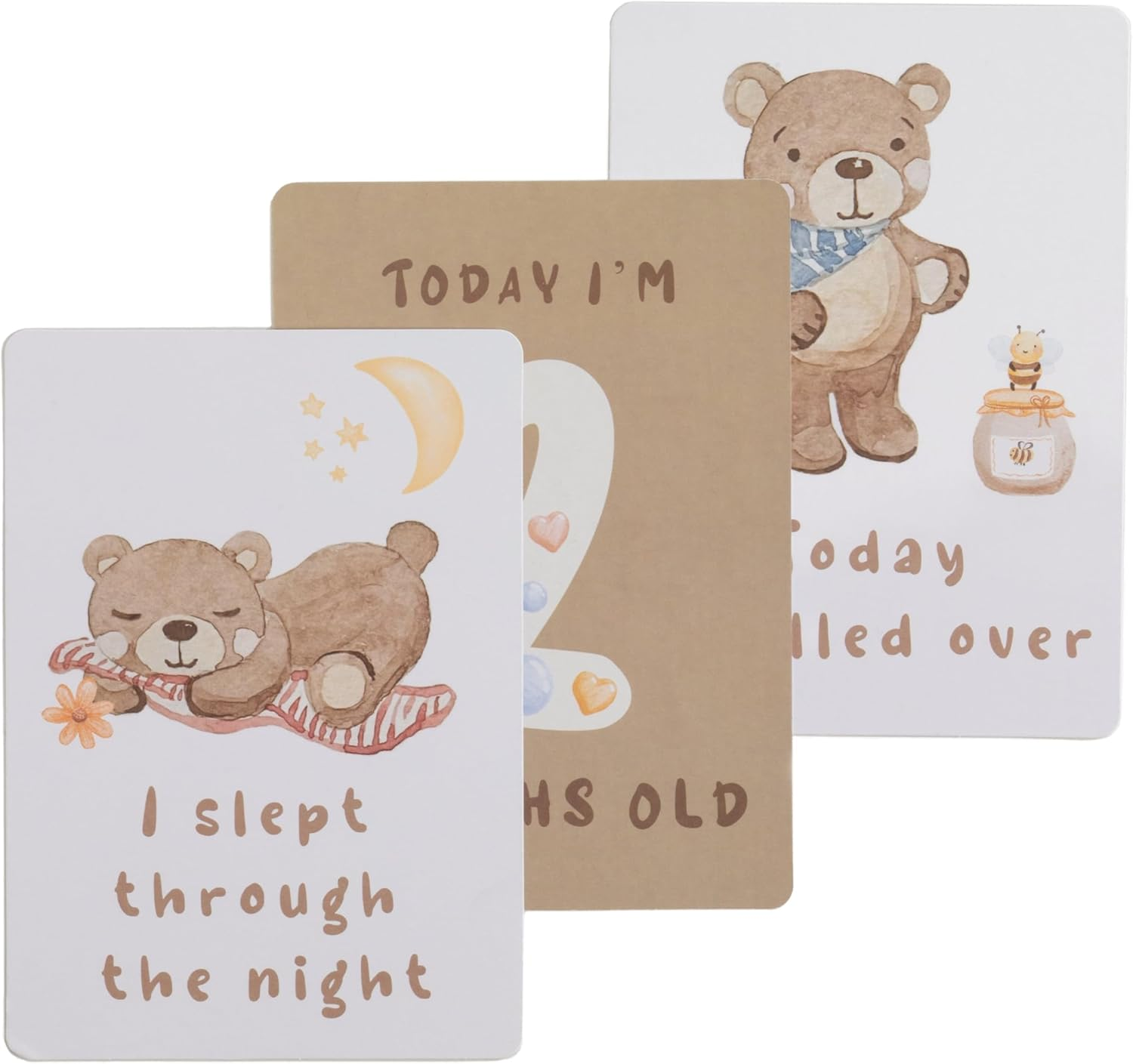 Living Textile Baby Monthly Milestone Cards &ndash; 13 Double-Sided Jungle Animal Photo Props &ndash; Capture Baby Milestones from Newborn to 1 Year &ndash; Baby Shower Gifts (Tractor Ride)