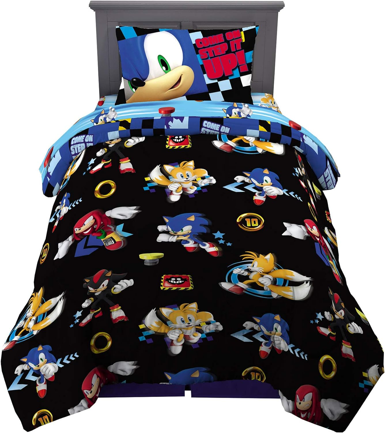 Franco Sonic the Hedgehog Anime Kids Super Soft Comforter and Sheet Set, 4 Piece Twin Size By, Prints May Vary image number 2