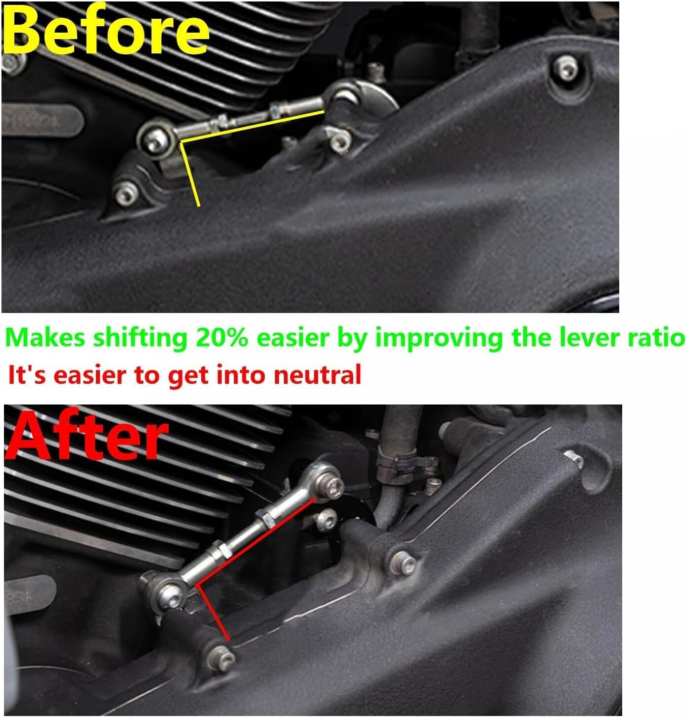 TDZ Ez Shift Neutral Gear Assist Kit + Shift Linkage for '18-Late Softail with Mid-Control Models, Blue - Gold image number 4