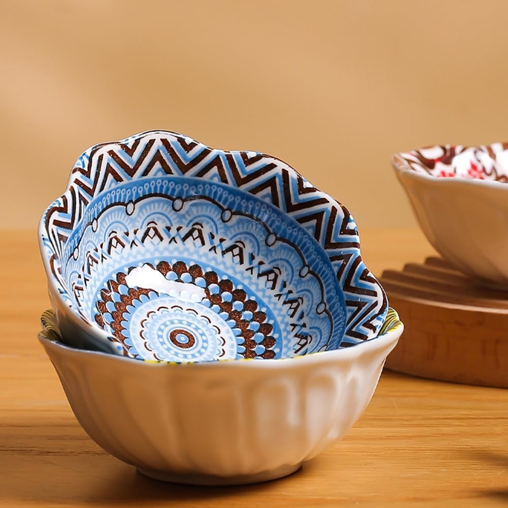 10Pcs 3.3 Inch Ceramic Dipping Sauce Bowls, Dipping Sauce Dishes, Soy Sauce Dish, Side Dish Bowls, Small Dip Bowl for Condiments, Appetizer, Dessert, BBQ, Sushi (Circular Shape) image number 3