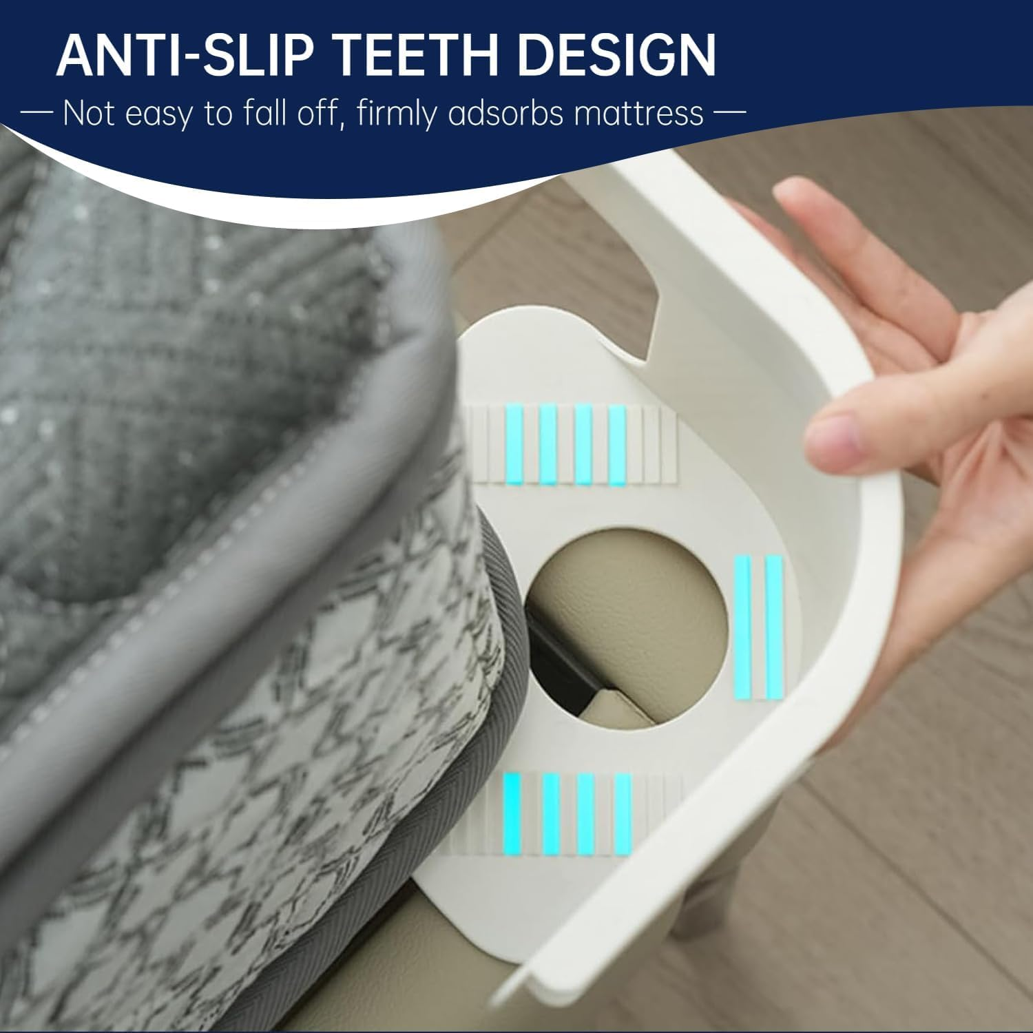 4 Pack Bed Sheet Holder Straps - Heavy Duty Mattress Fasteners with Locking Strips, Secure Fitted Sheets & Protectors (White) image number 5