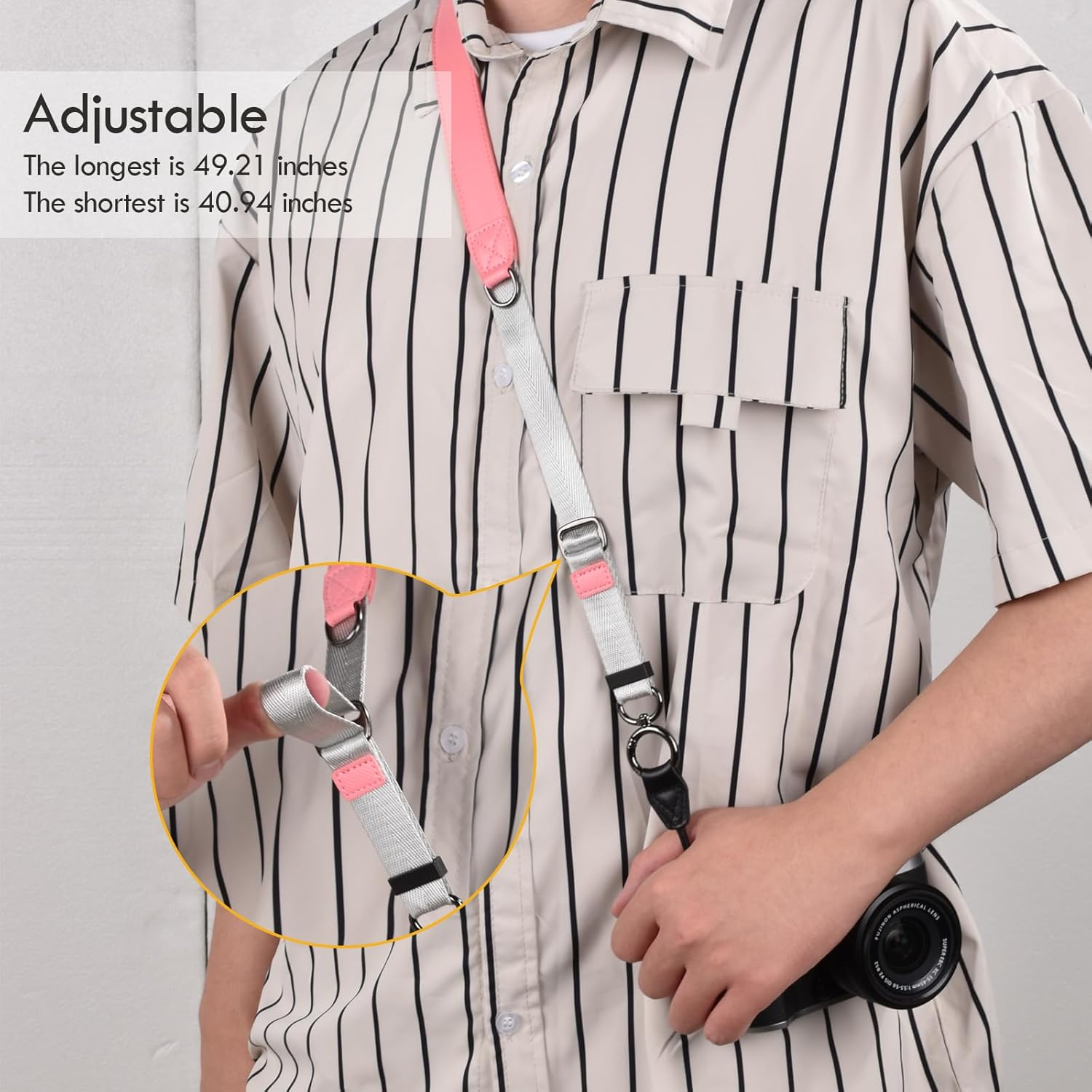 VOVMOEYA Fuji XM5 Mirrorless Camera Case Cover Set for Fuji XM5 Half Case Fuji X-M5 Camera Cover with Front Lens Cap and Shoulder Strap - Blue image number 6