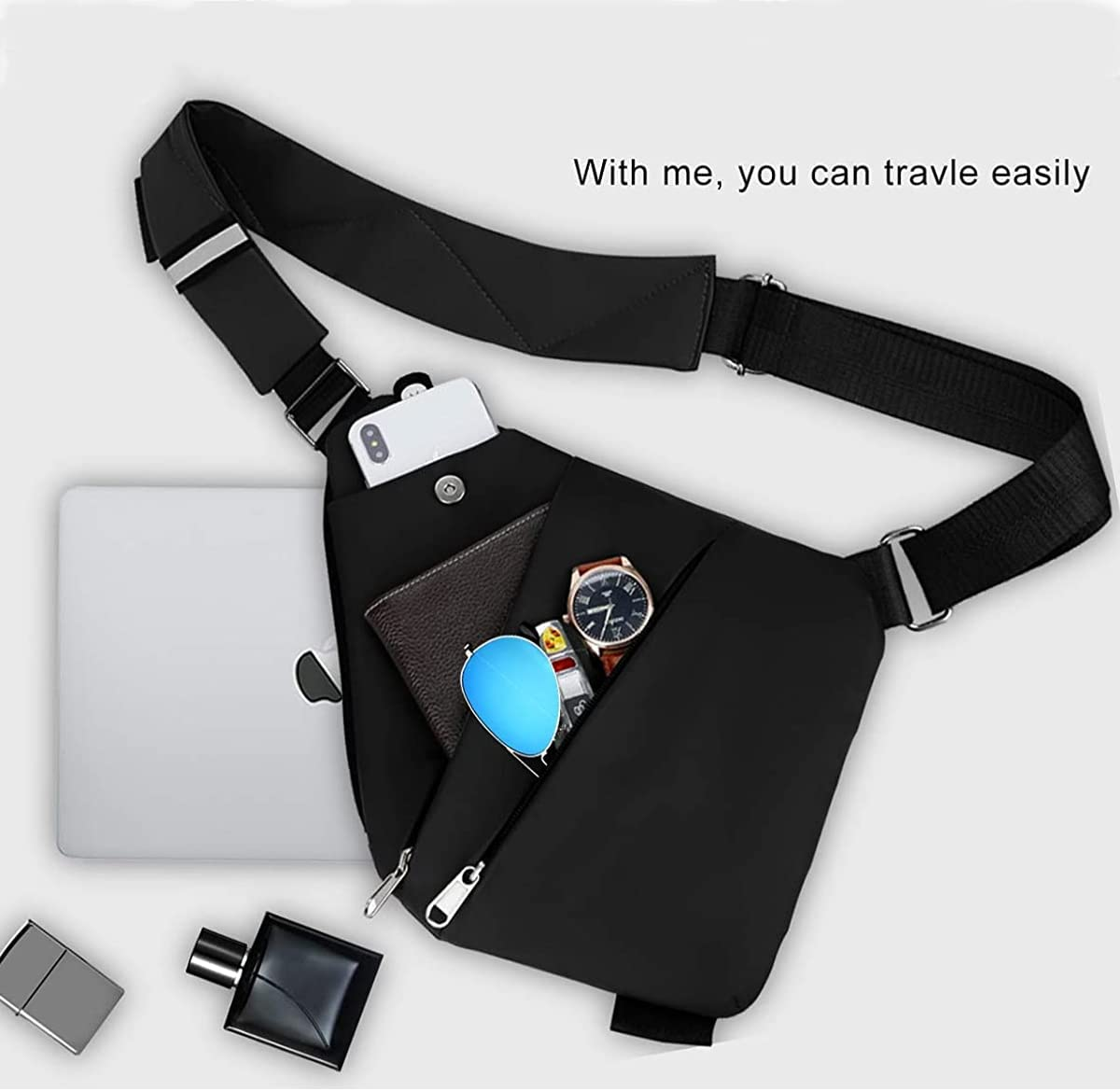 Sling Backpack Chest Bag,Ikerall Lightweight Outdoor Sport Travel Hiking anti Theft Crossbody Shoulder Pack Bag Daypack for Men Women image number 3