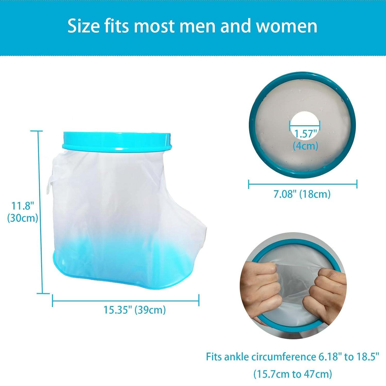 Tideshake - Non-Slip Waterproof Foot Cast Cover for Showering, Reusable Adult Foot Cast Protector, Cast Covers for Shower, Watertight Cast Bag for Surgery Foot, Ankle, Burns image number 3