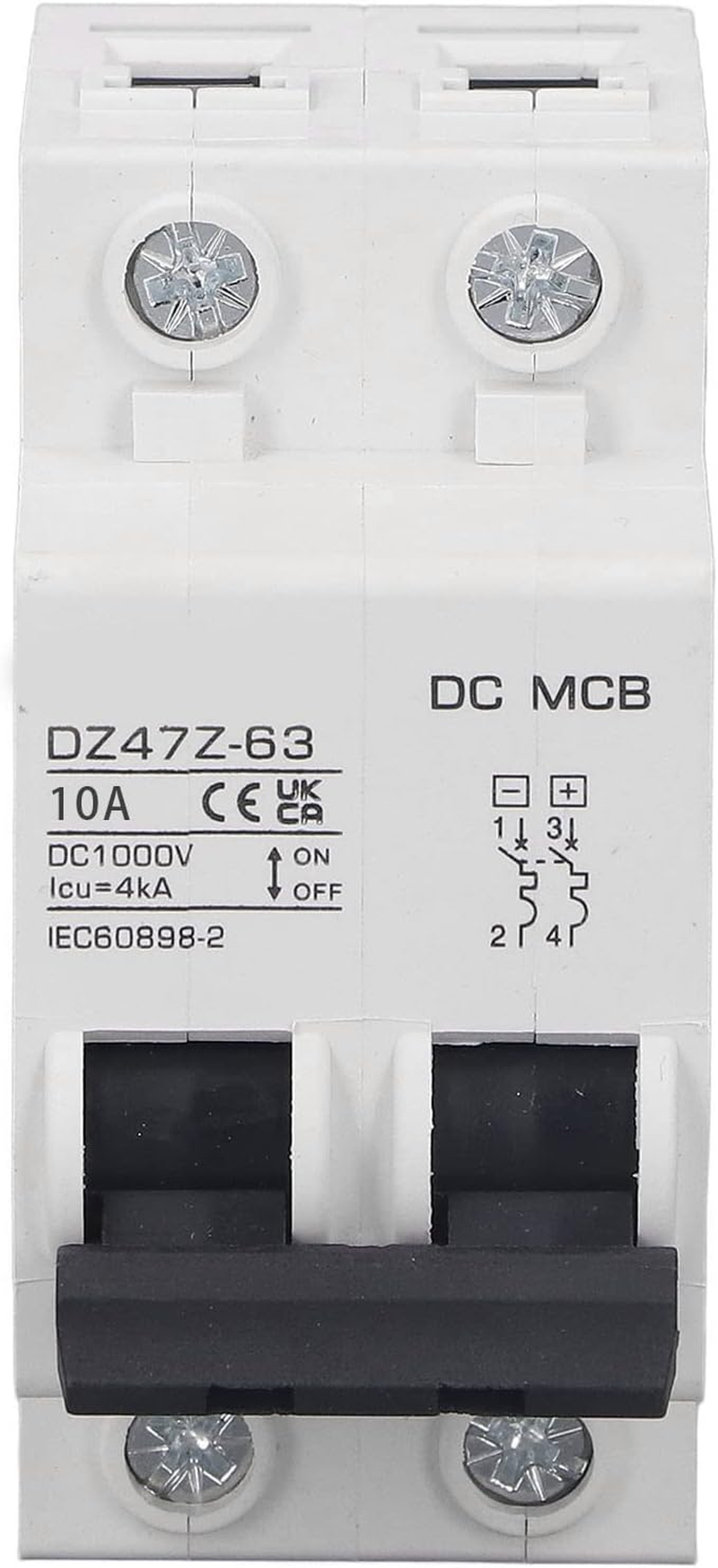 DC Circuit Breaker, 2P Auxiliary Arc Extinguishing Professional 1000V PV Circuit Breaker for Electric Vehicle (10A) image number 3