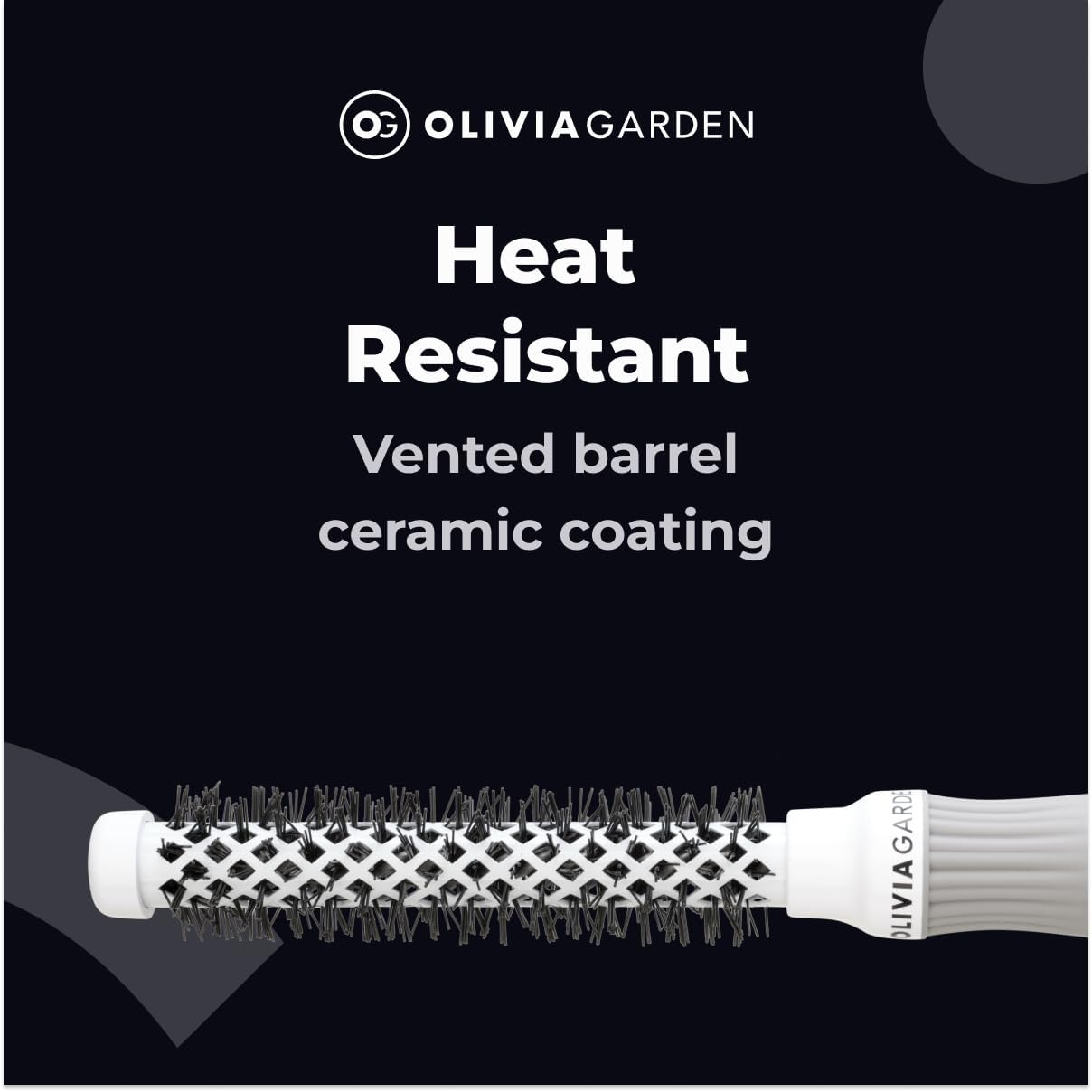 Olivia Garden Expert Blowout Shine &ndash; White & Grey - 20 - Ceramic Coated round Brush for Smooth Blowout, Frizz-Free Hair & Radiant Shine image number 4