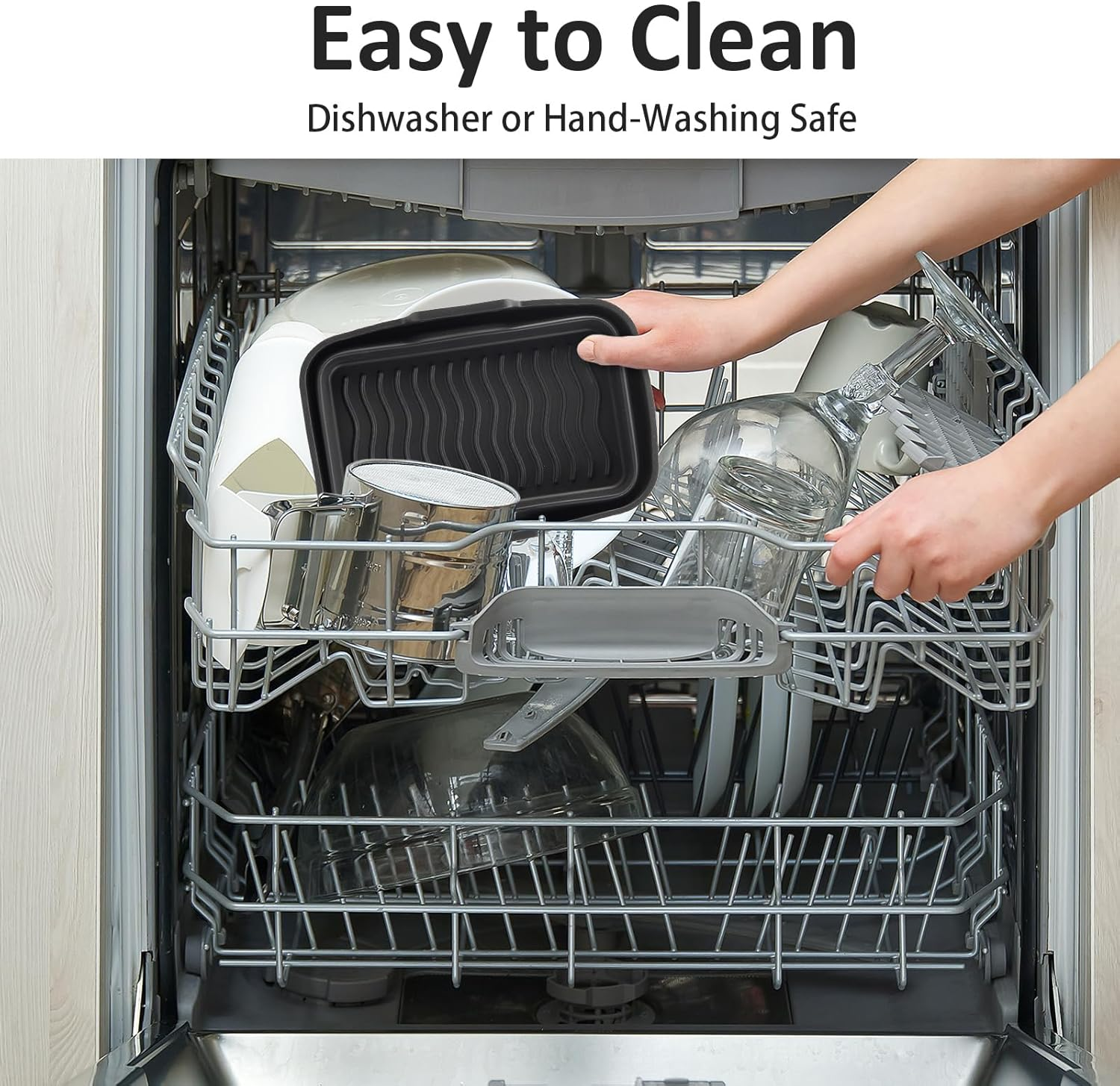 Ninja Dual Air Fryer Silicone Liners 2 Pack - Reusable Replacement Basket Bowl, Collapsible Baking Tray for Oven Microwave Accessories (Black) image number 5