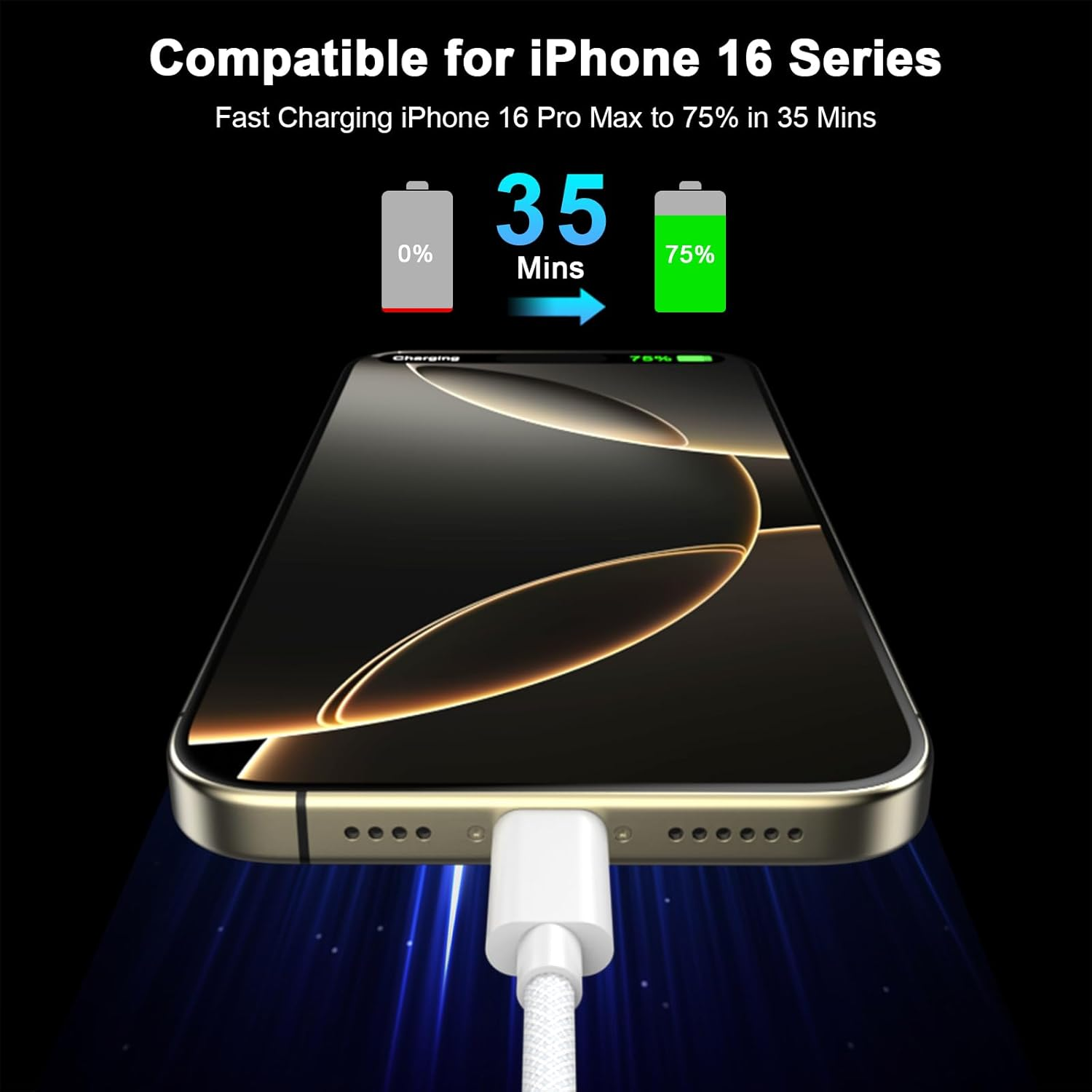 [Apple Mfi Certified] Iphone 17 16 15 Charger Cord 6FT, 2 Pack 60W USB C to USB C Charging Cable Cord Long for Iphone 17/Air/17 16 15 Pro Max/16/15, Ipad Pro/Air/Mini, Galaxy image number 2