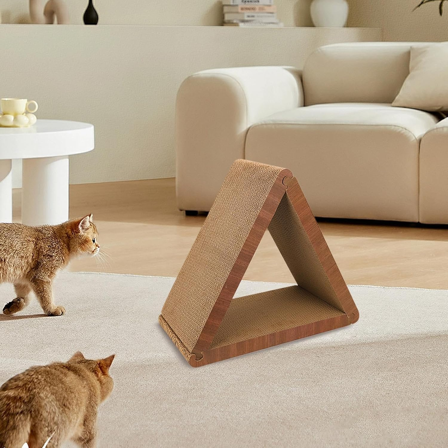 Cat Scratcher - Triangular Cat Scratcher Cardboard - Pet Kitten Physical Exerciser, Furniture Protection Toy for Medium Small Large Breeds Animals image number 6
