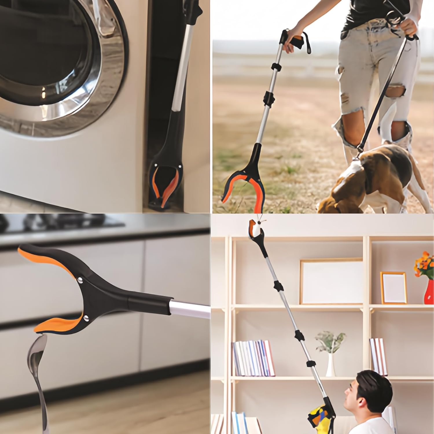 Reacher Grabber Tool, 32"Grabbers for Elderly Lightweight Extra Long Handy Trash Claw Grabber，Mobility Aid Reaching Assist Tool， Garden Nabber, Arm Extension (Orange) image number 4