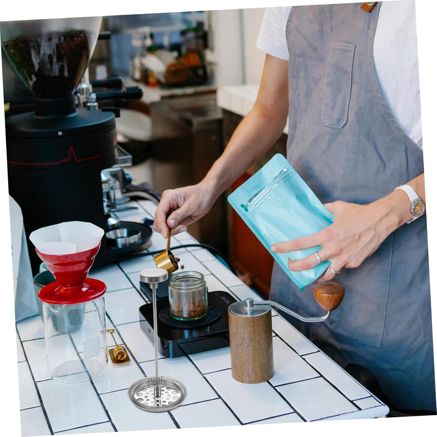 ULTECHNOVO Coffee Maker Filter Parts Stainless Steel Mesh Handle Tapered Basket for Espresso Spare image number 4