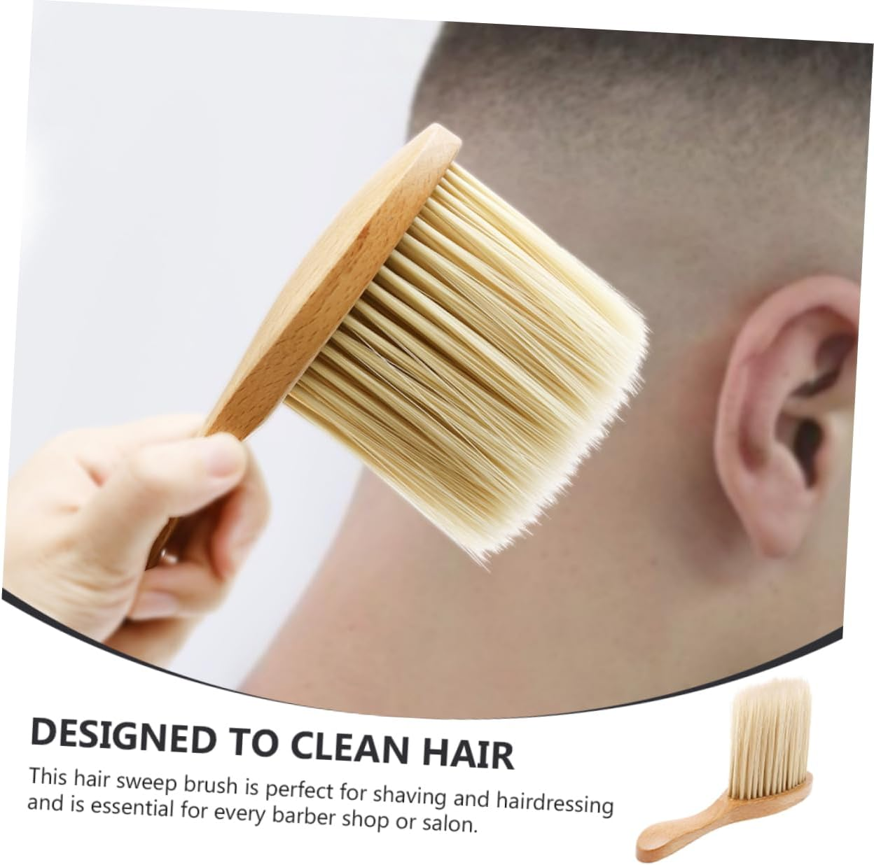 Wooden Broken Hair Cleaner Brush for Hairdressing Neck Duster for Hair Detangler and Cleaning