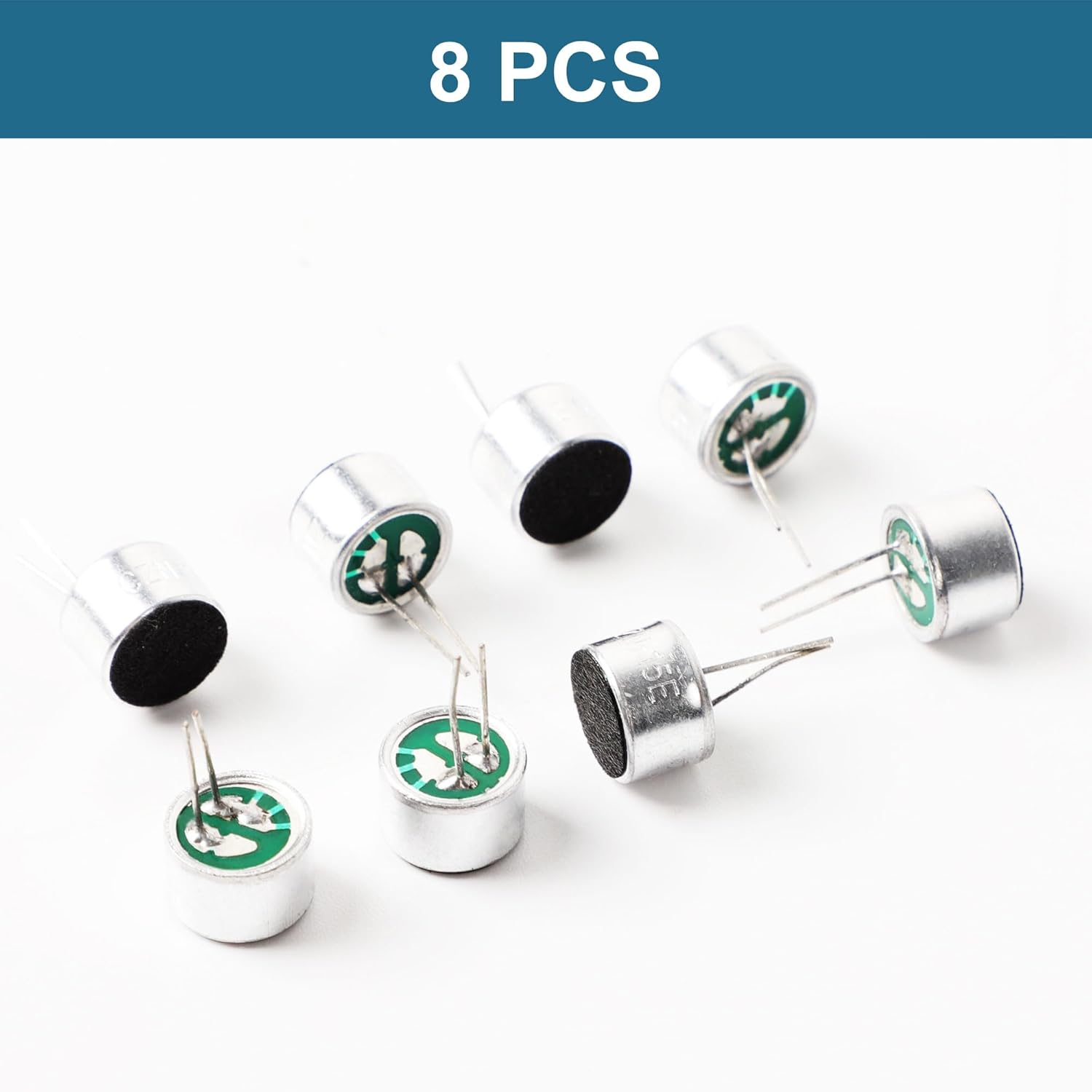 Uxcell 8Pcs Cylindrical Electret Condenser Microphone Pickup 85Db through Hole Mini Electret Condenser Mic with 2 Pins 10X7Mm for PCB image number 1