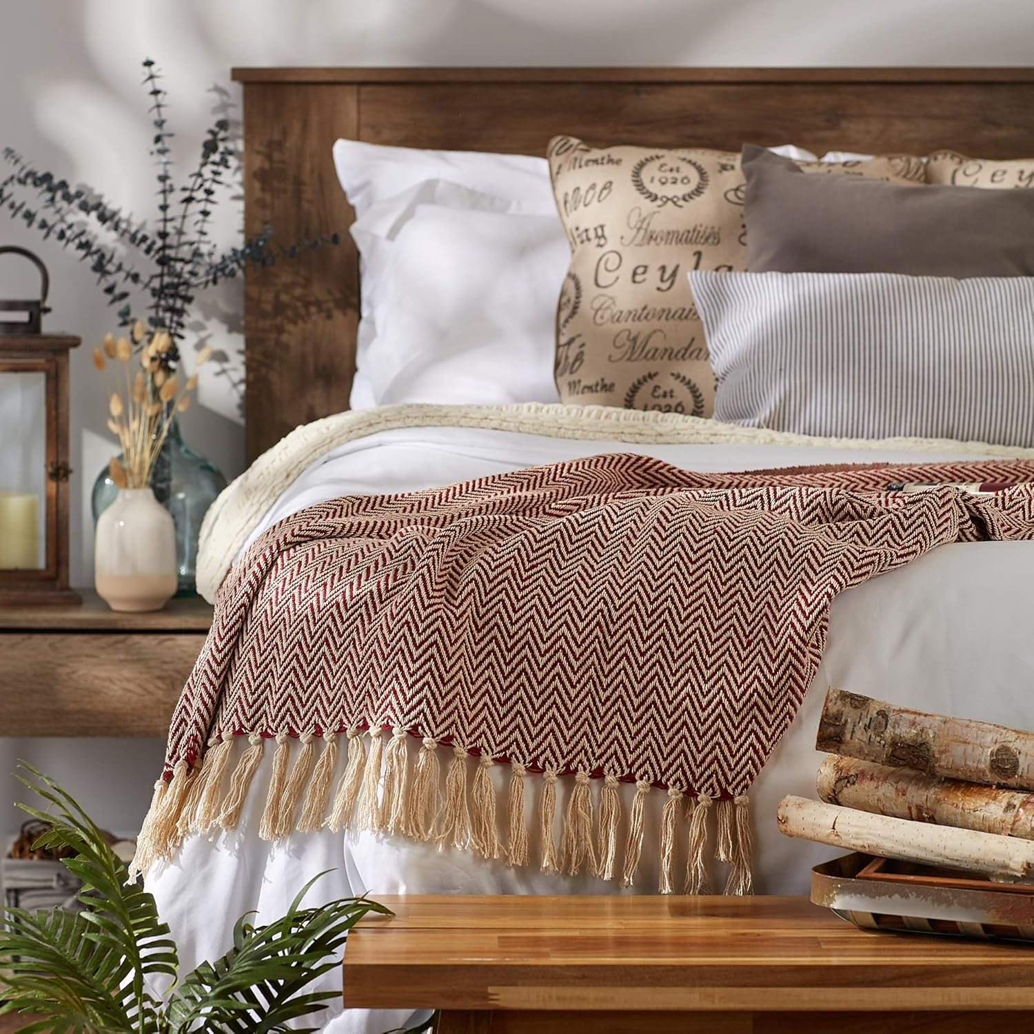 DII Chevron Throw Collection Handloomed Cotton, 50X60, Barn Red image number 6