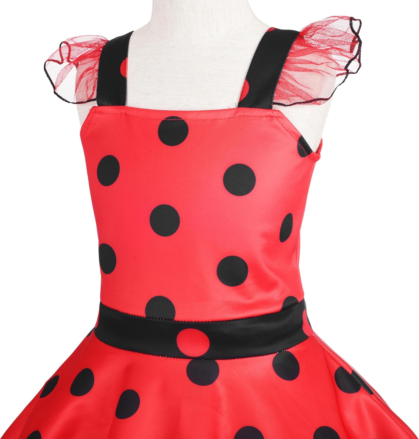 Dressy Daisy Toddler Kids Girls Polka Dots Ladybug Dress up Costume Birthday Halloween Christmas Fancy Party Outfit 12 Months to Size 12, Black/Red image number 4