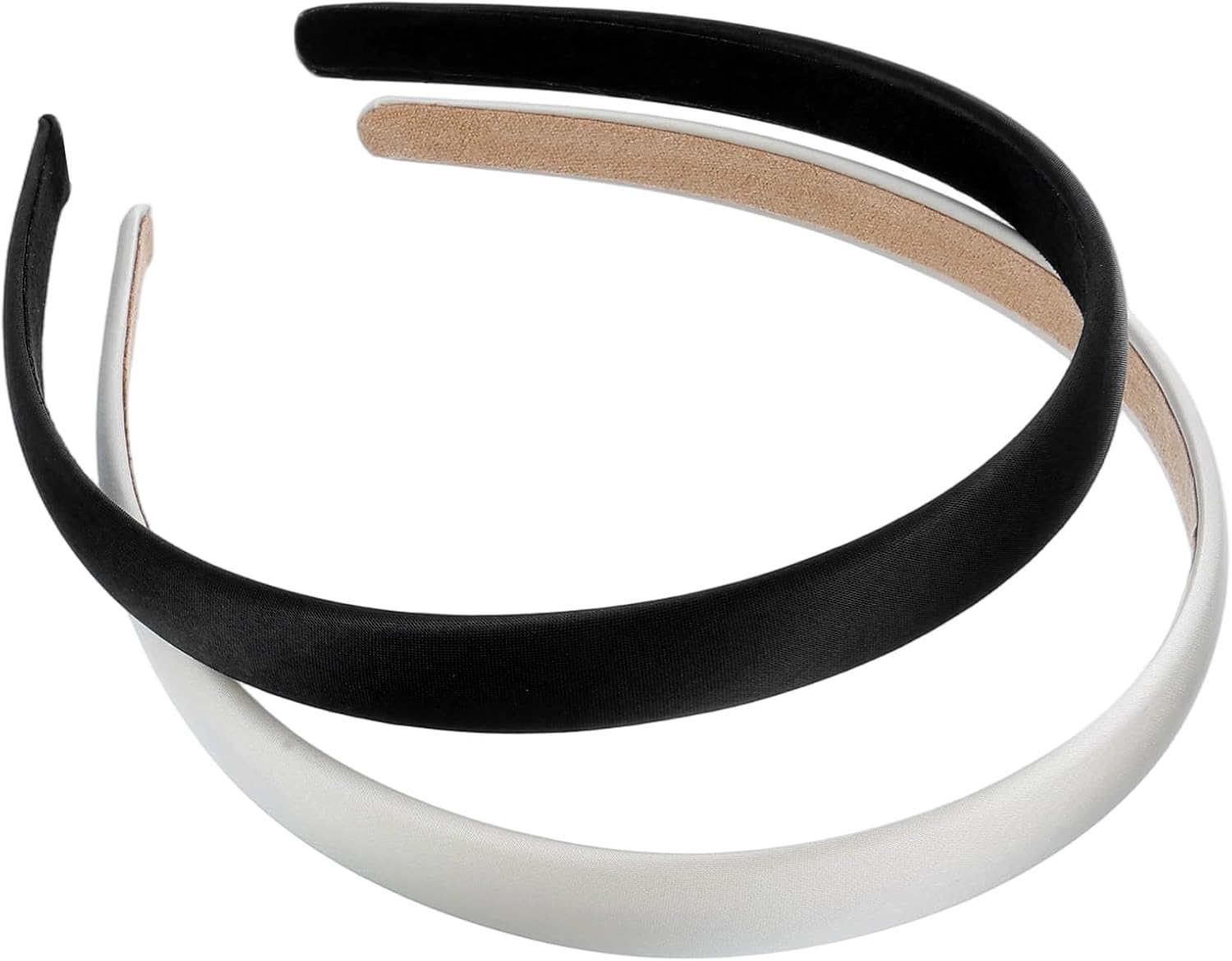 Pack of 2 Women'S Black Headpieces Satin Headbands Plain Headbands Non-Slip Hair Accessories Simple Fashion Headband for Women Girls Men DIY Styling image number 4