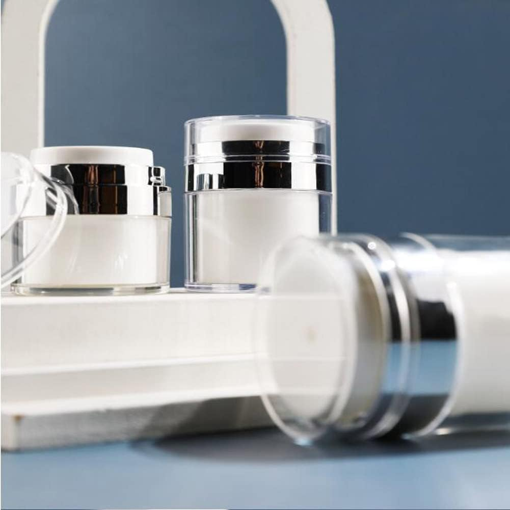 4PCS Airless Pump Jar, Betterjonny 15Ml/30Ml Refillable Moisturizer Dispenser Portable Lotion Cream Jars Vacuum Bottle Travel Cosmetic Jar Air Pump Container for Women Men image number 5