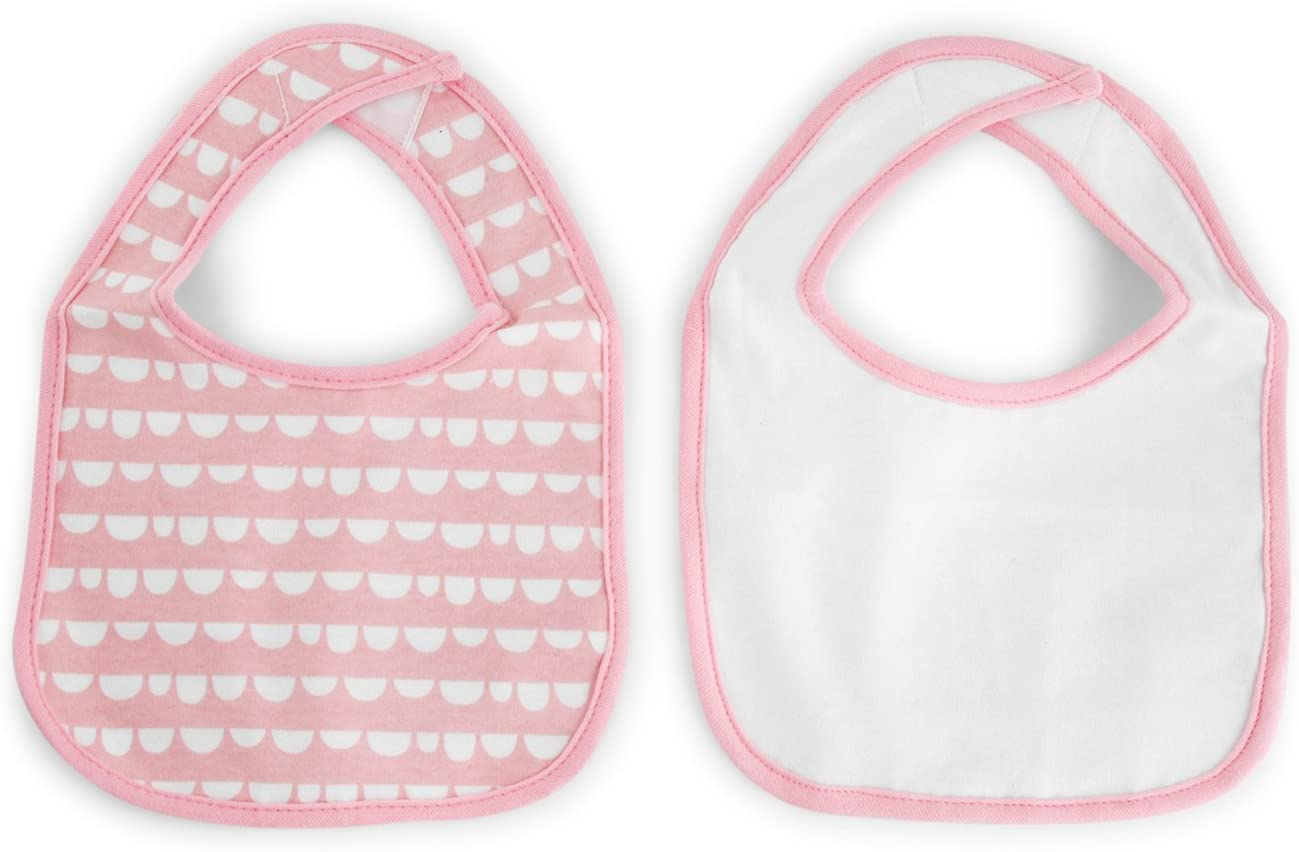 Playgro Scallop Baby Home Bibs, Pink, 2 Count