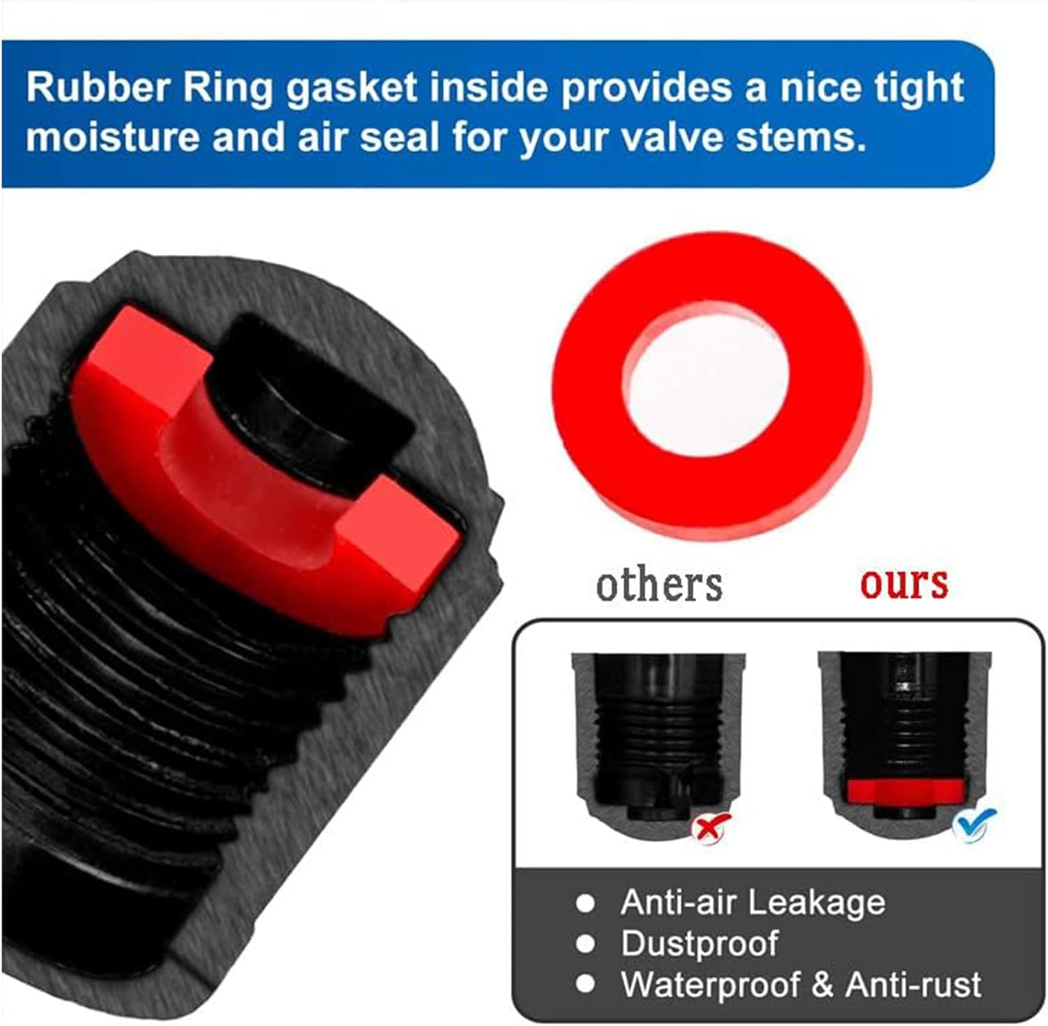 Pack of 12 Valve Caps Car Tyre Valve Caps High Airtightness, Uv-Resistant, Water & Dustproof Car Valve Cap, Universal Valve Caps for Cars, Motorcycles, Bicycles, Etc. image number 1