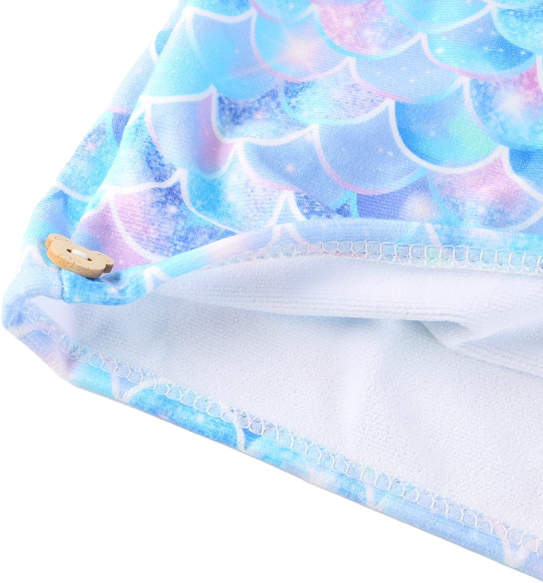 Gorise 2 Microfibre Hair Towels with Buttons Fast Drying Towel Super Absorbent for Wet Hair image number 4