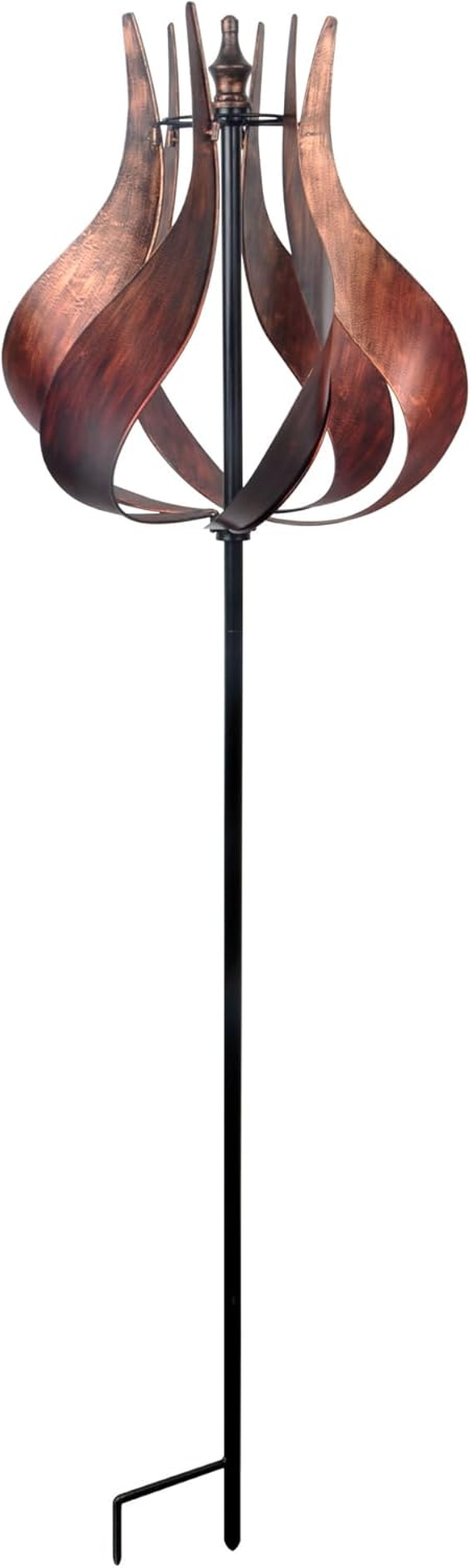 Teamson Home Outdoor Kinetic Windmill Garden Sculpture Tulip Design, Tangerine image number 6