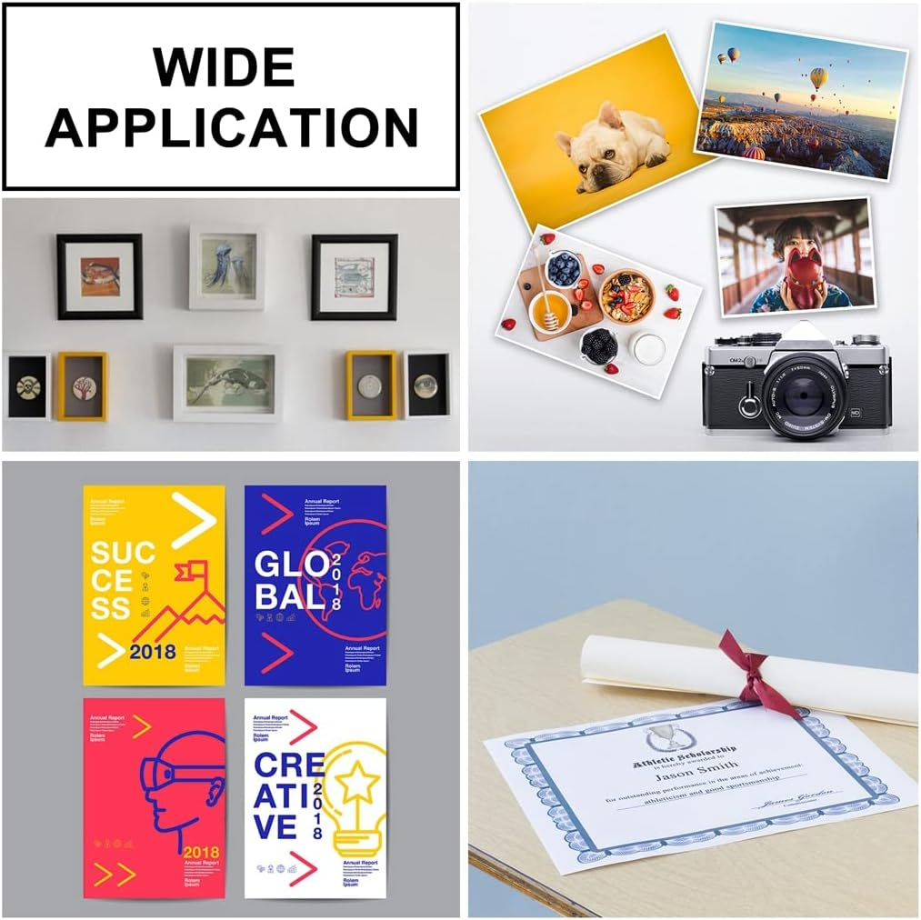 INKUWAY Thick Glossy Photo Paper 260Gsm A4 Inkjet 100Sheets 8.5X11 Gloss for Card Print, Photos, DIY Prints Cards