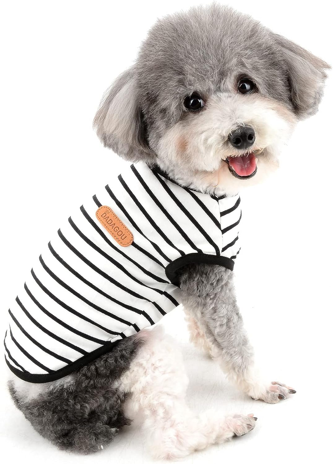 Zunea Dog Shirts for Small Dogs Summer Puppy Pet Clothes T-Shirts Soft Cotton Vest Striped Breathable Sleeveless Tank Top Pet Cats Chihuahua Basic Tee Shirt Apparel for Dogs Girls Boys Black XXL
