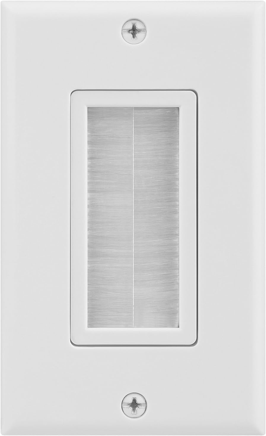 Fosmon (2 Pairs) Single Gang Wall Plate, Brush Style Opening Passthrough Cable Plate with Low Voltage Mounting Bracket image number 5