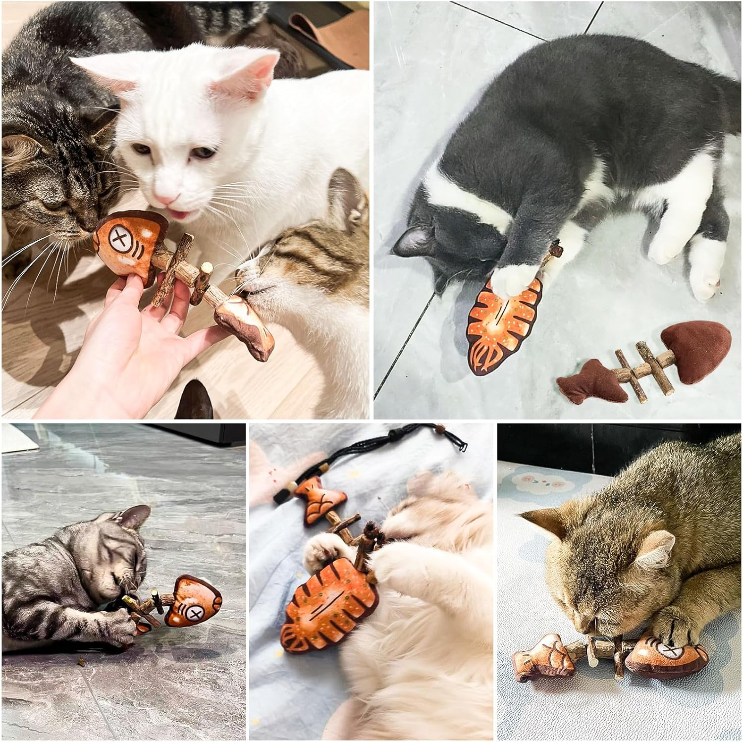 Catnip Toys, Cat Toy for Indoor Cats, Cat Nip Snack for Teeth Cleaning, Cat Fish Toys for Chew Treats image number 2
