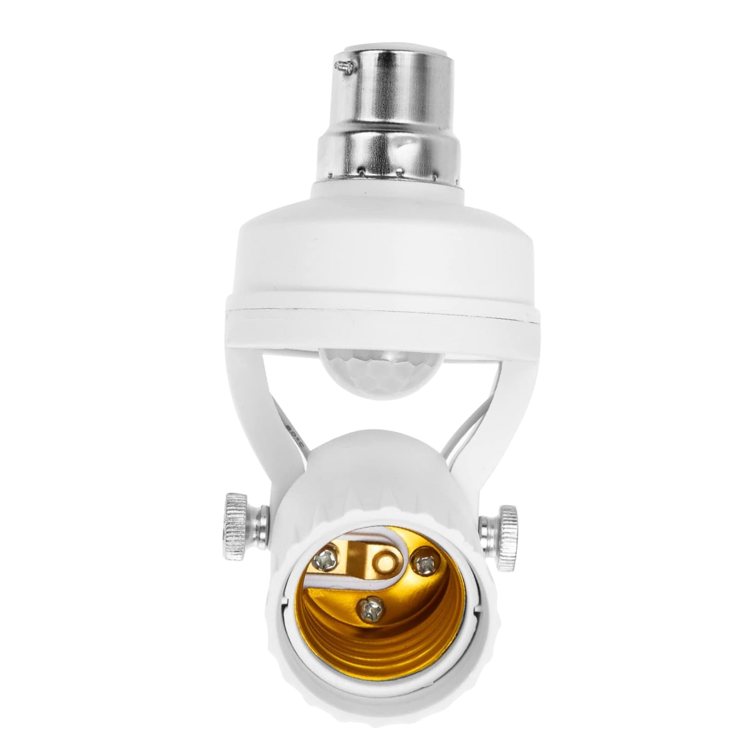 COOLHIYA B27 Induction Lamp Holder B22 Sensor Lamp Socket Motion Sensor Lamp Socket Sensor Lamp Holder Motion Screw Bulb Adapter Sensor Light Socket White Ceiling Lamp E27 Human Sensor Iron image number 4