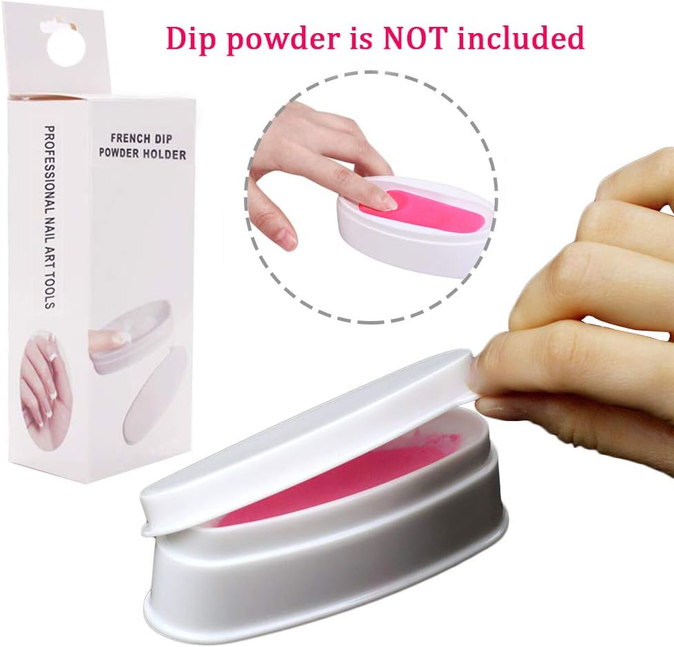 EBANKU Dip Powder Tray, Nail Dip Container Dipping Powder Tray French Nail Smile Line Molding with Cleaning Brush, image number 1