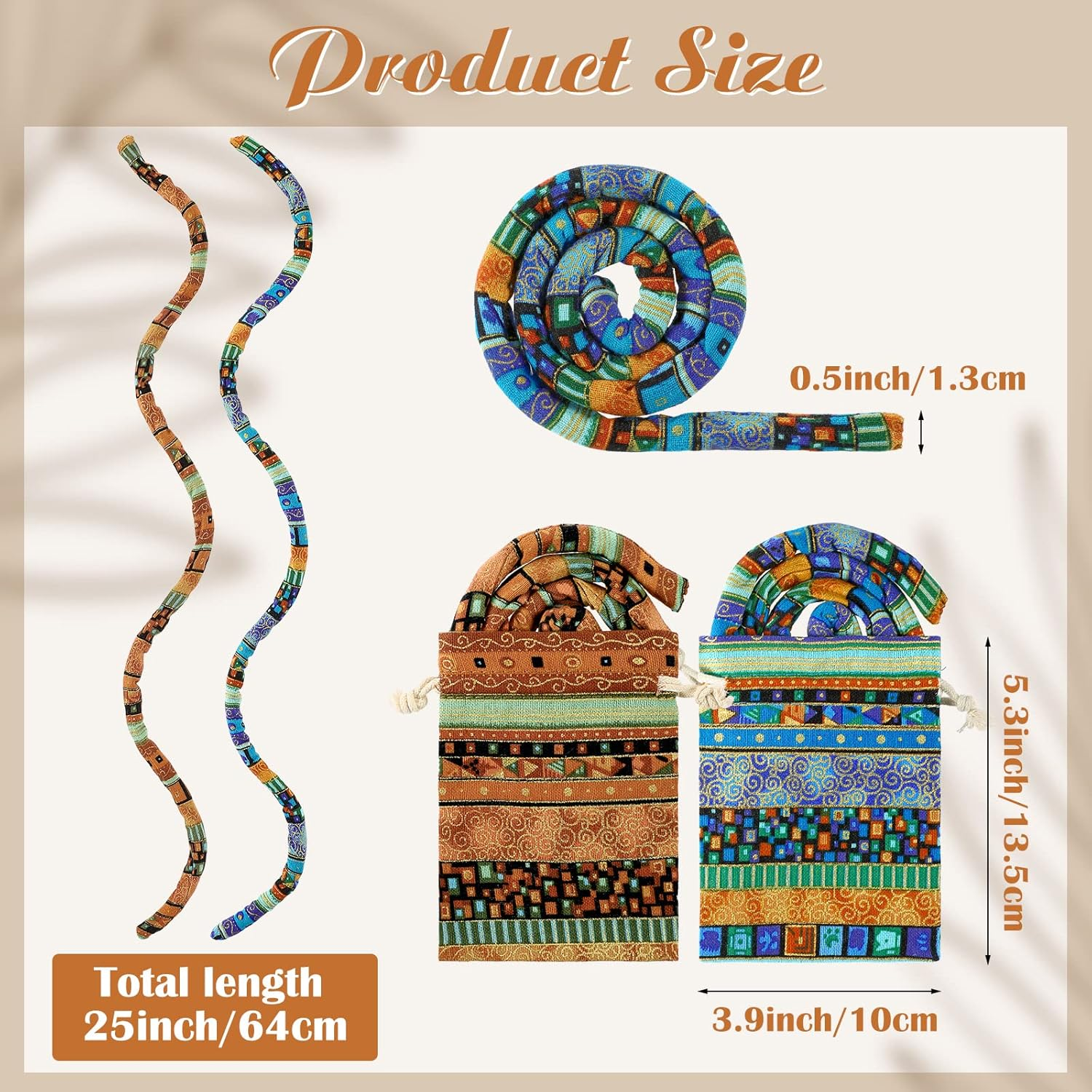 Hanaive 2 Pcs Spiral Lock Hair Tie Dreadlocks Accessories for Men Women Bendable Loc Hair Tie Dreadlocks Ponytail Holder Long Dread Bands for Braids(Stylish Pattern) image number 3