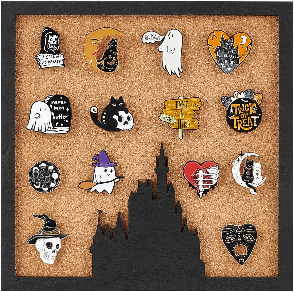 BENECREAT Pin Board Book Cork Board Bulletin Display Board, 0.8Inch Thick Wall Mounted Cork Board for Brooch Pin Storage, Office Home and School Decor, 11X7Inch