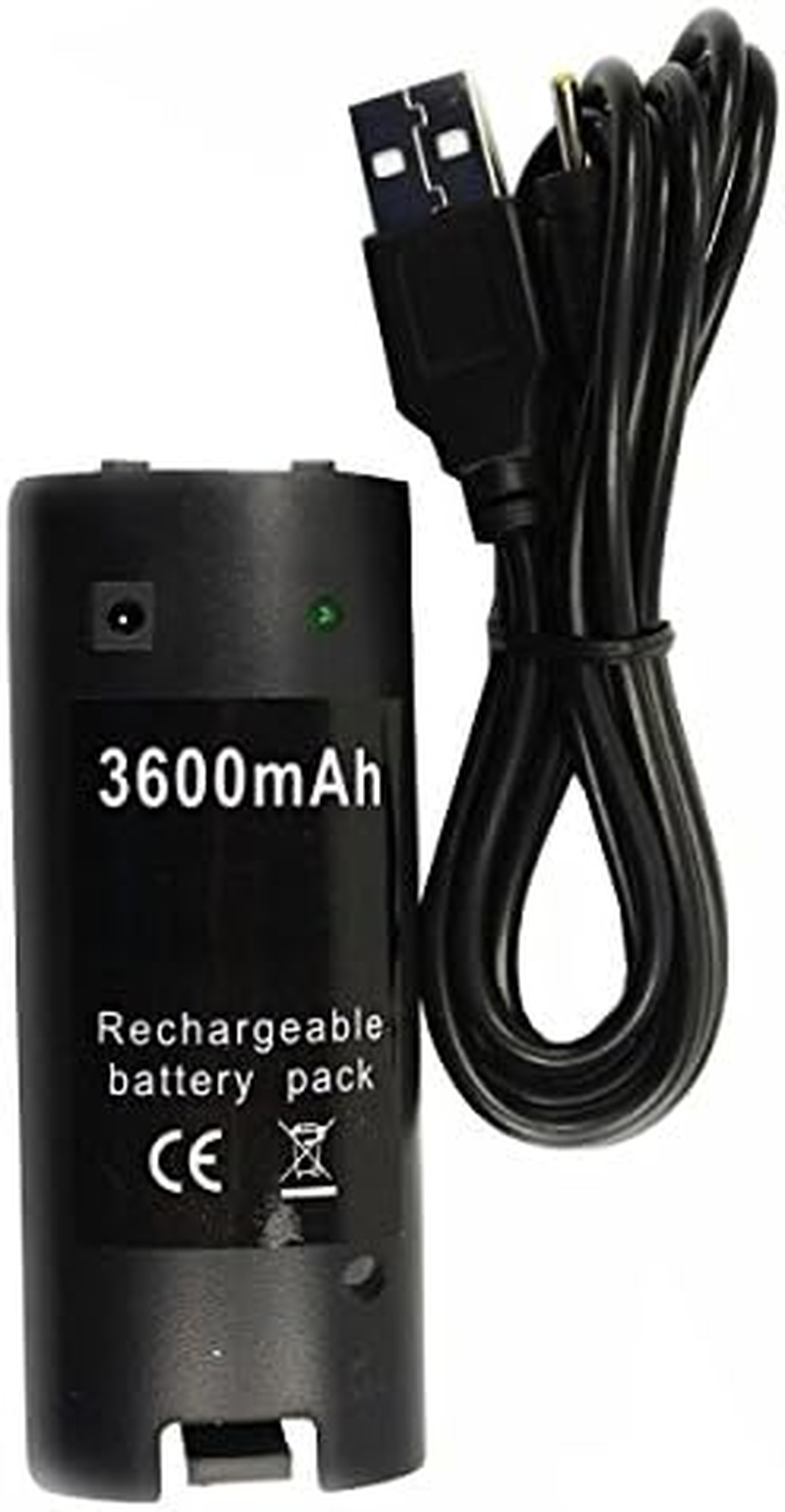 OSTENT 3600Mah Rechargeable Battery Pack for Nintendo Wii Controller with USB Charging Cable