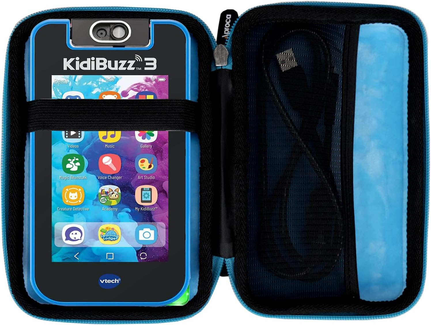Aproca Hard Storage Travel Case Bag Fit Vtech Kidibuzz / Vtech Kidibuzz G2(Black - Inner Blue) image number 5