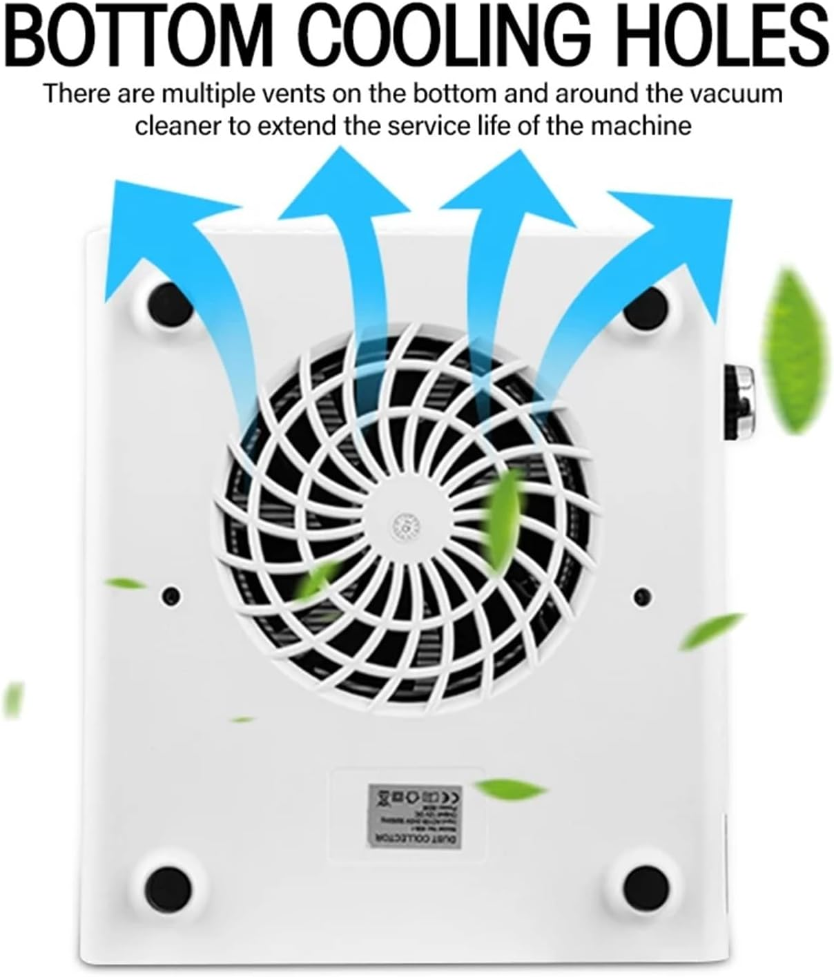 Nail Dust Collector, 80W Nail Vacuum Cleaner for Manicure Pedicure with Removable Filter Strong Power Nail Dust Collector Adjustable Manicure Machin(Blue)