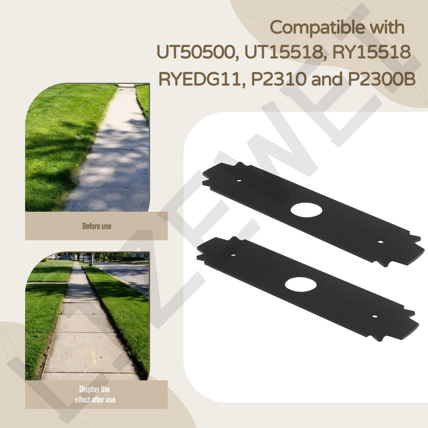 LIZEWEI 2-Pack AC04215 8" Reversible Heavy Duty Hardened Steel Edger Blade Expand-It - Compatible with Ryobi UT50500, UT15518, RY15518, RYEDG11, P2310 and P2300B Heavy Duty Edger (818-928) image number 1