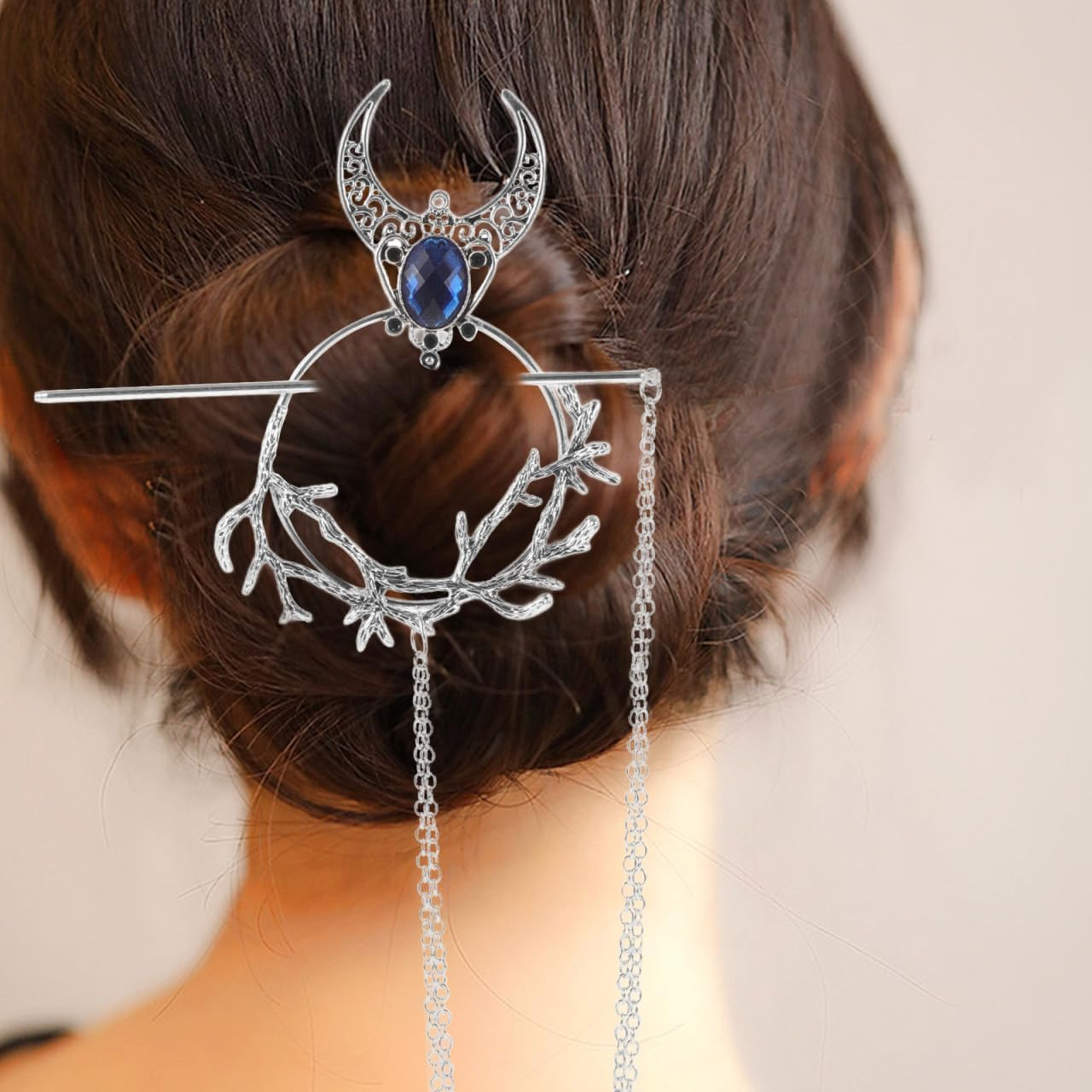 Generisch Witch Hairpin Creative Hair Clip French Hairpin Hair Pins Jewellery Hair Clip Blue Gothic Hair Accessories Hair Clips for Women Retro Hair Stick Alloy image number 5